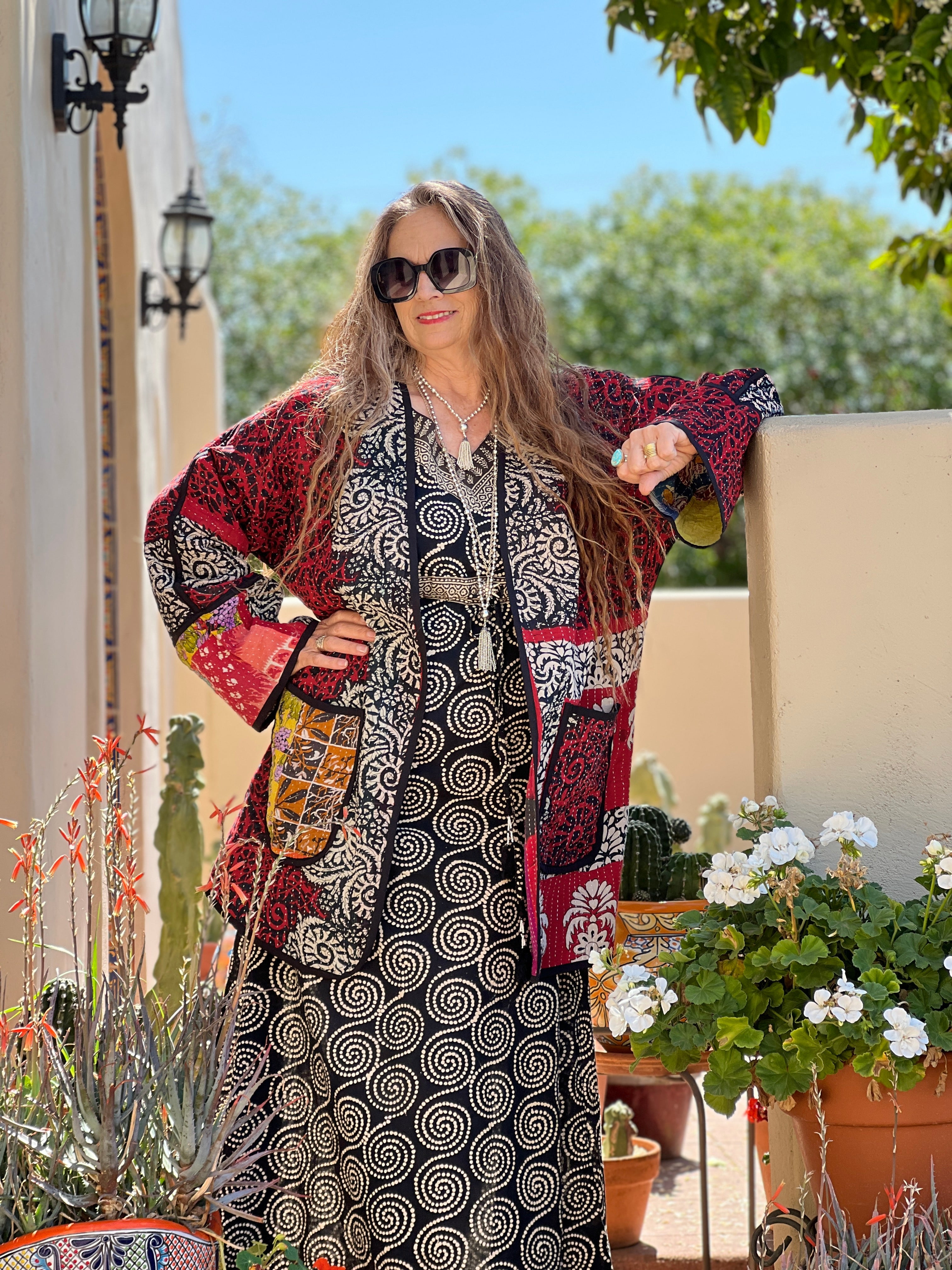 Kovalam Cotton Kantha Coat One of a Kind