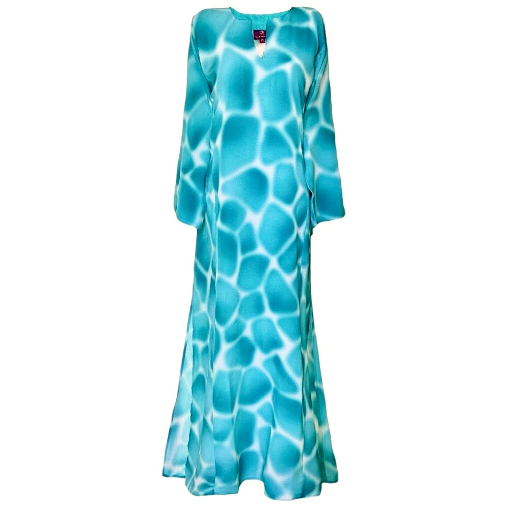Zirafa Giraffa Seafoam Italian Silk Long Tunic Dress Zirafa Giraffa Seafoam Italian Silk Long Tunic Dress