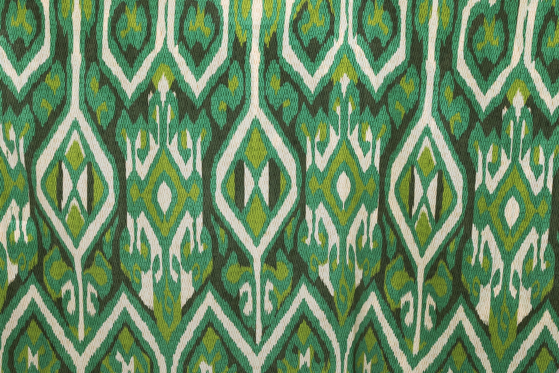 Gallipoli Green Ikat Italian Silk Maxi Kaftan