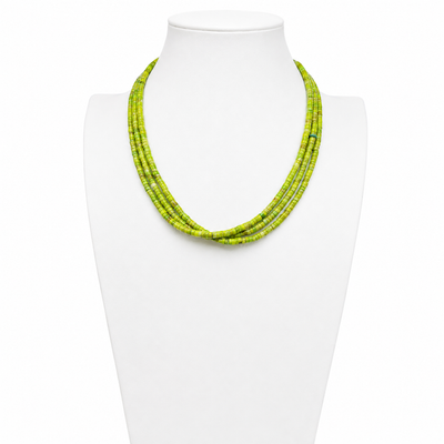 Gaspeite and Heishi Santo Domingo Necklace