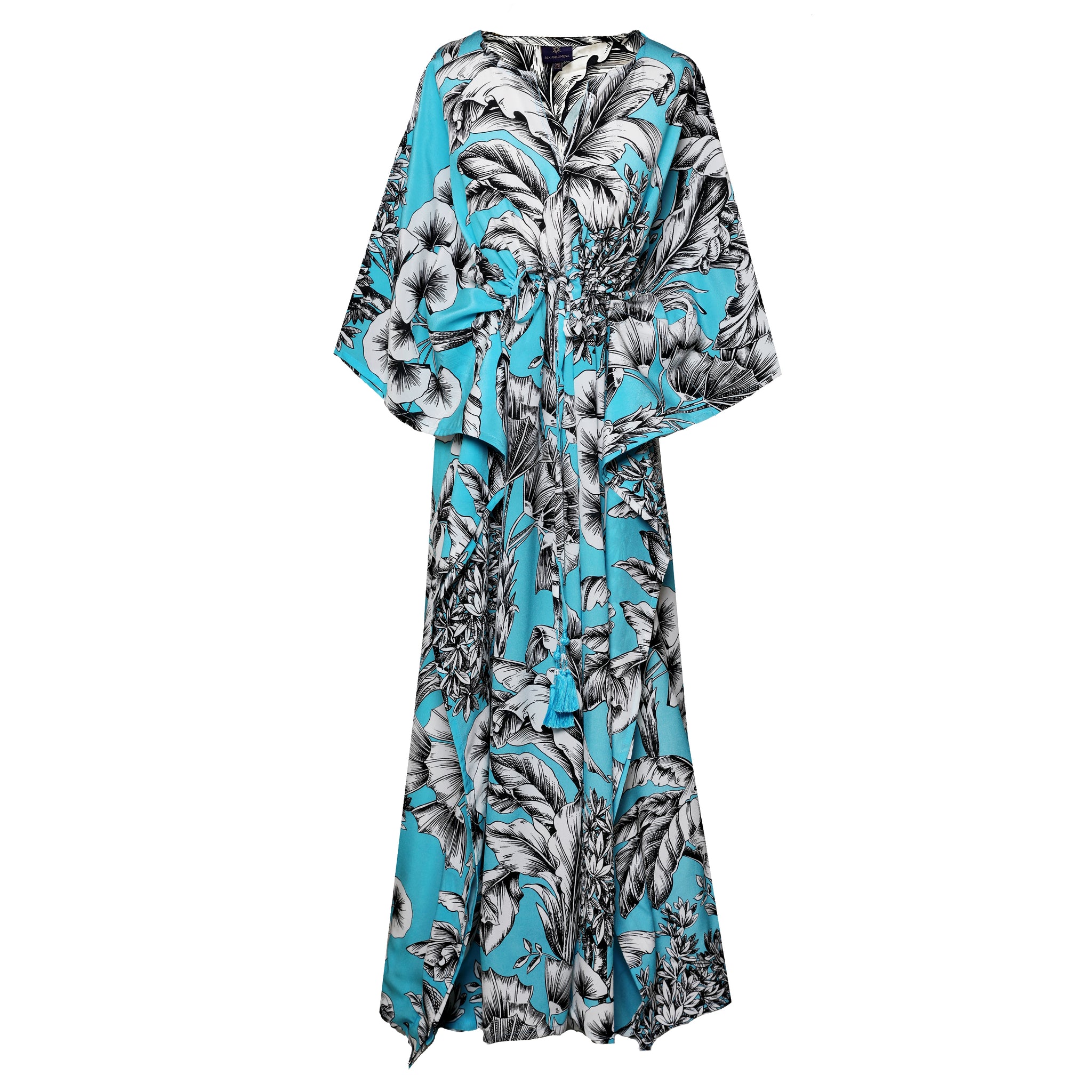 Giardino Giallo Italian Silk Short Kaftan Dress main image 1