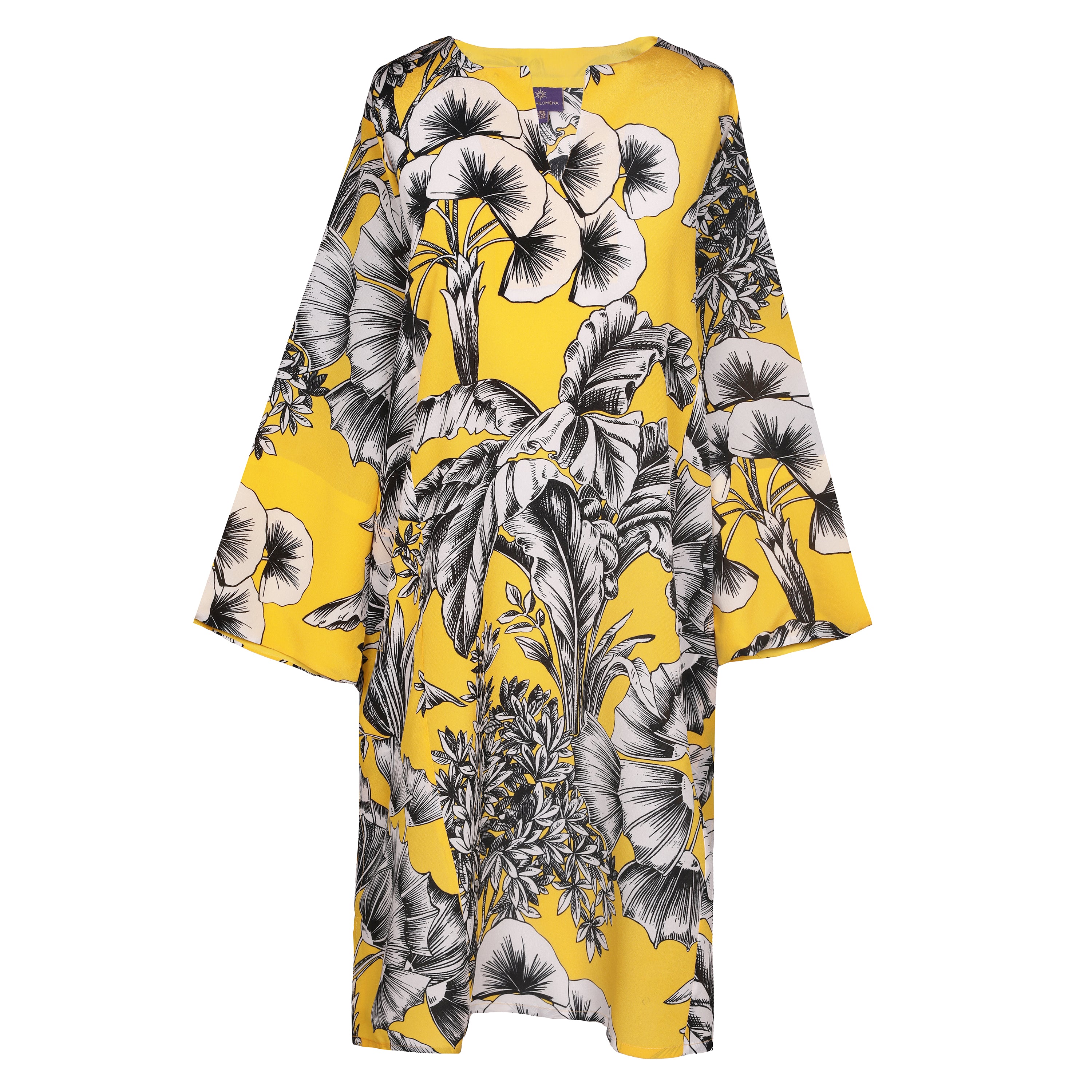 Giardino Giallo Italian Silk Midi Tunic