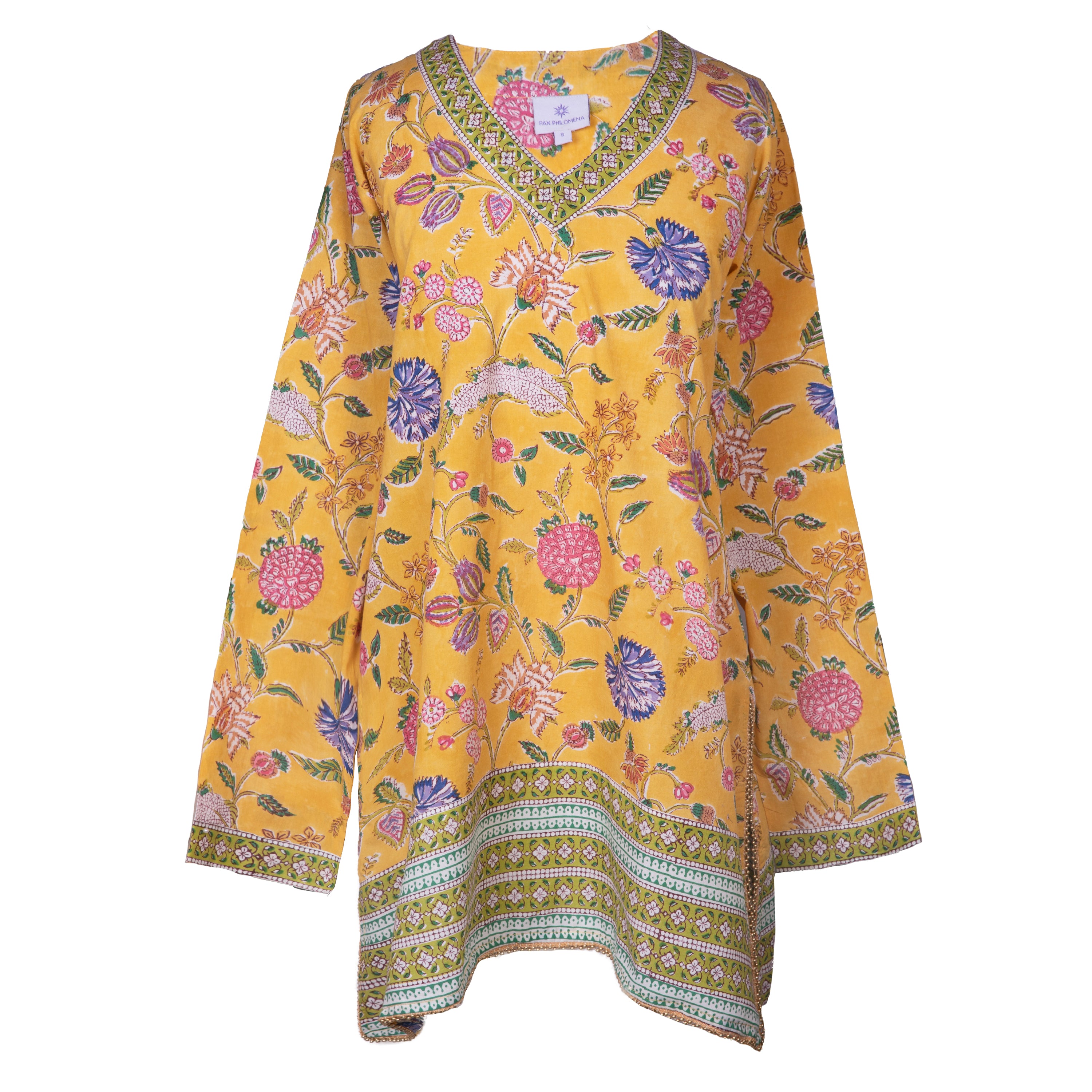 Golden Beauty Floral Cotton Tunic