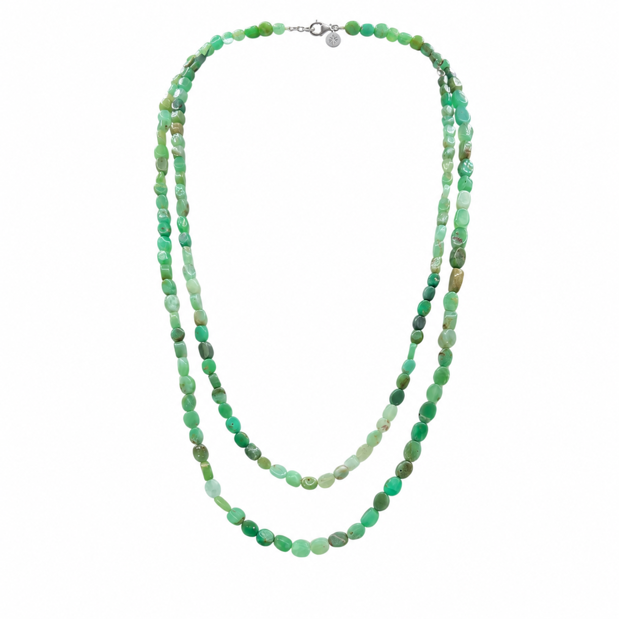 Graduated Chrysoprase Long Opera Necklace