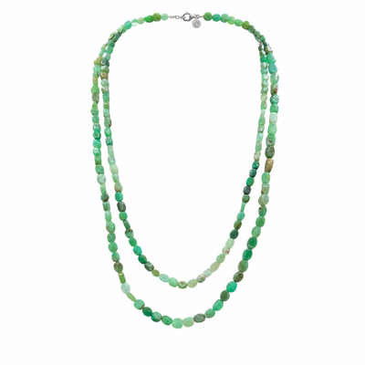 Graduated Chrysoprase Long Opera Necklace