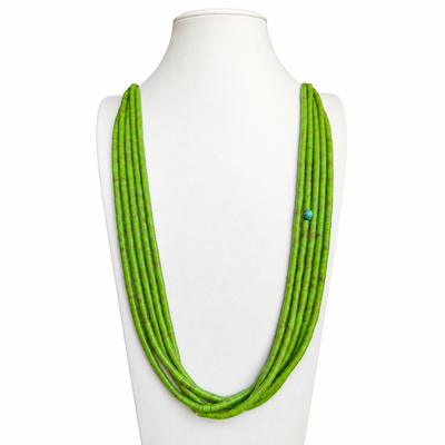 Gaspeite Five Strand Necklace Santo Domingo