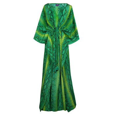 Emerald Green Serpente Italian Silk Maxi