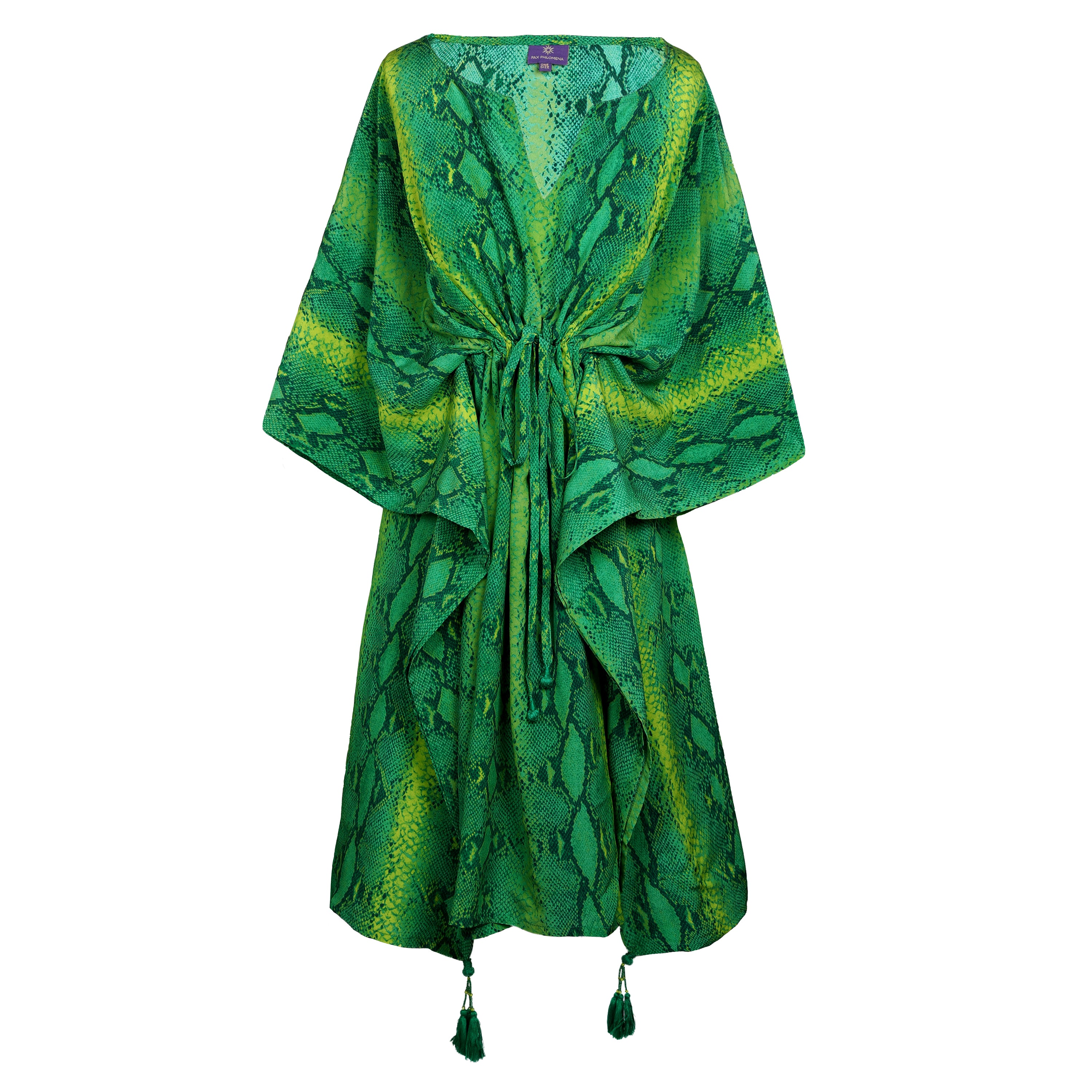 Emerald Green Serpente Italian Silk Midi