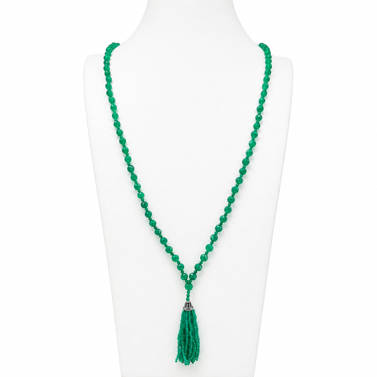 Green Onyx Faceted Mala Necklace