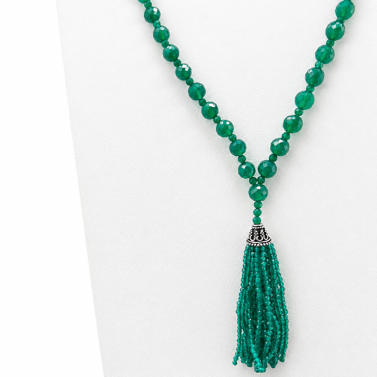Green Onyx Faceted Mala Necklace