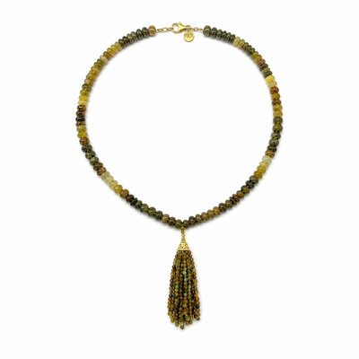 Grossular Green Garnet Mini Mala Necklace