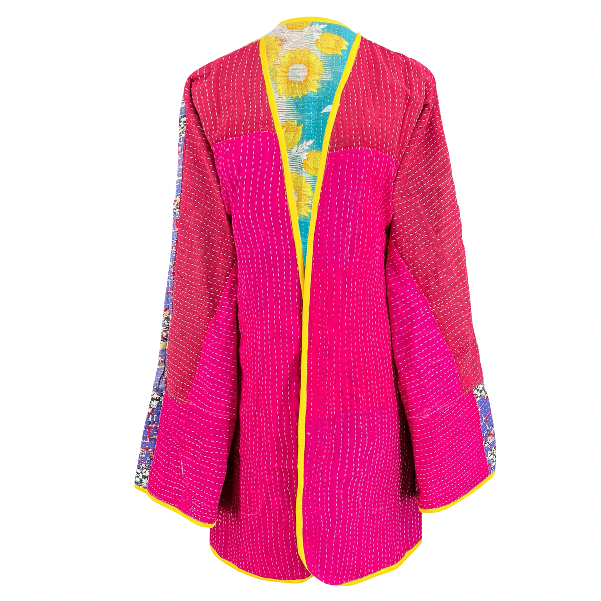 Turchia Turquoise Kantha Coat One of a Kind