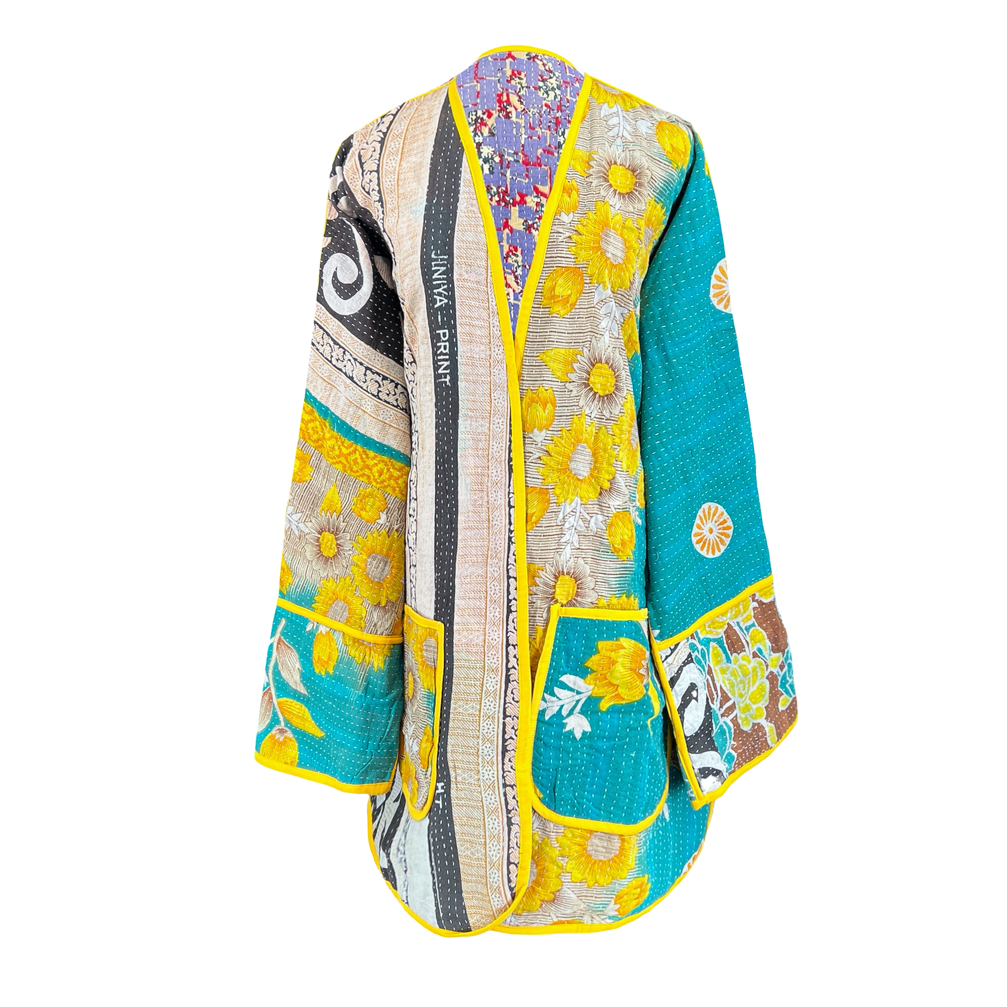 Turchia Turquoise Kantha Coat One of a Kind