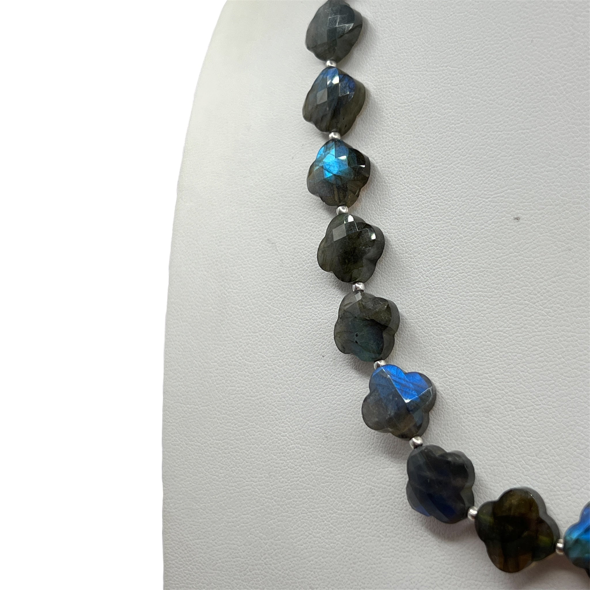 Labradorite Faceted Quatrefoil Necklace One of a Kind