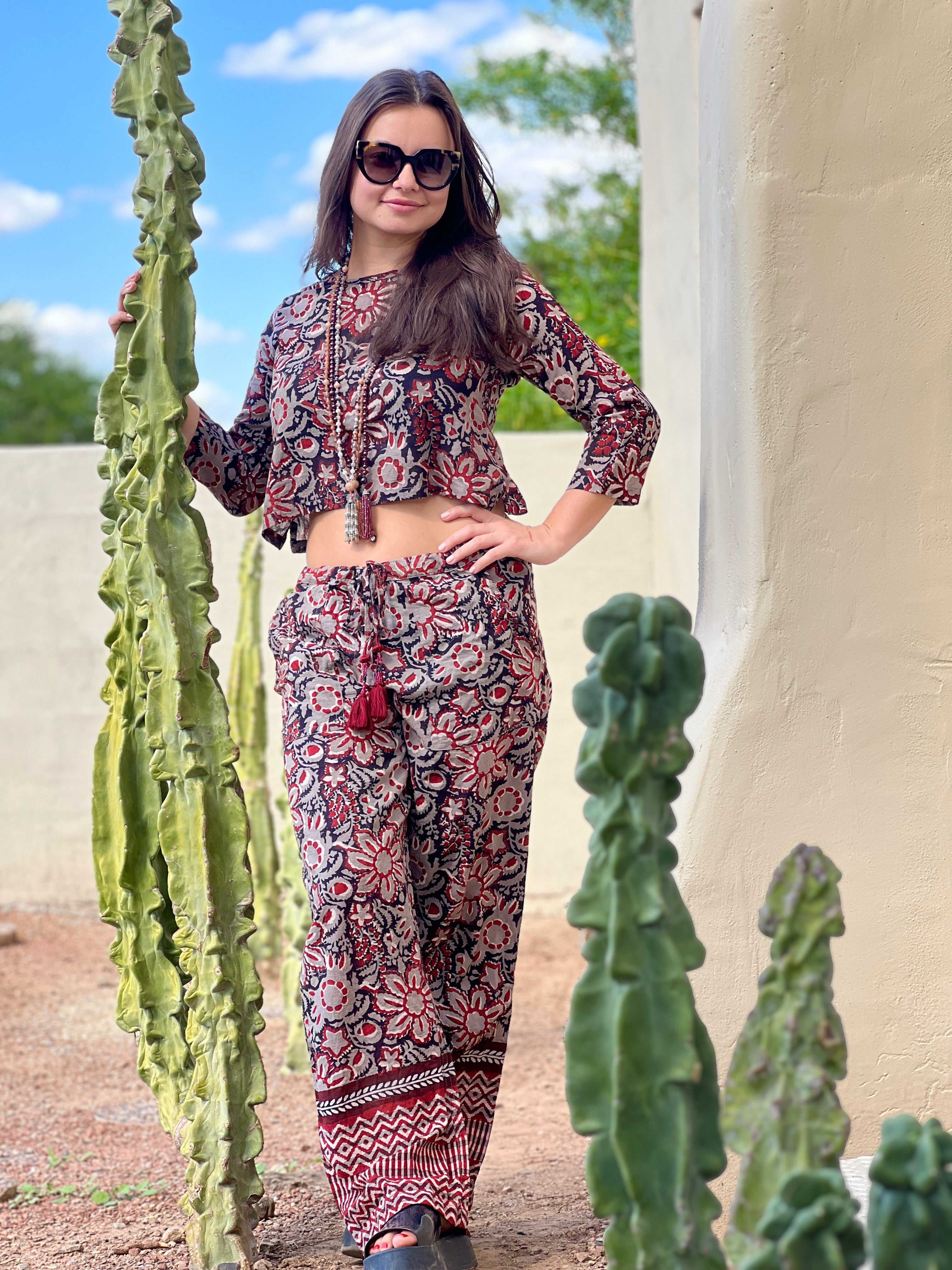 Boho Brown Lounge Pant Set