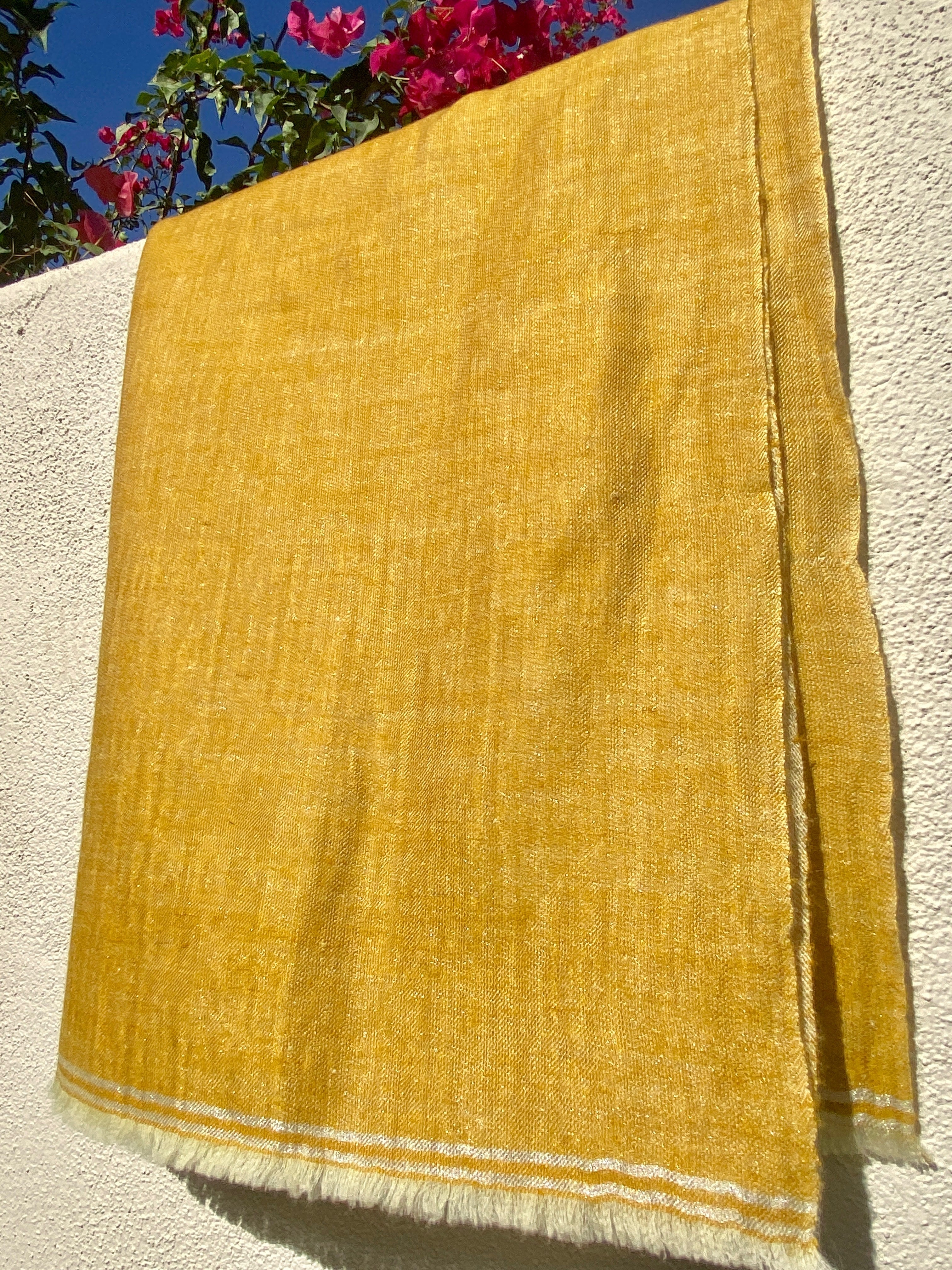 Golden Sunset Metallic Pashmina Kashmiri Shawl