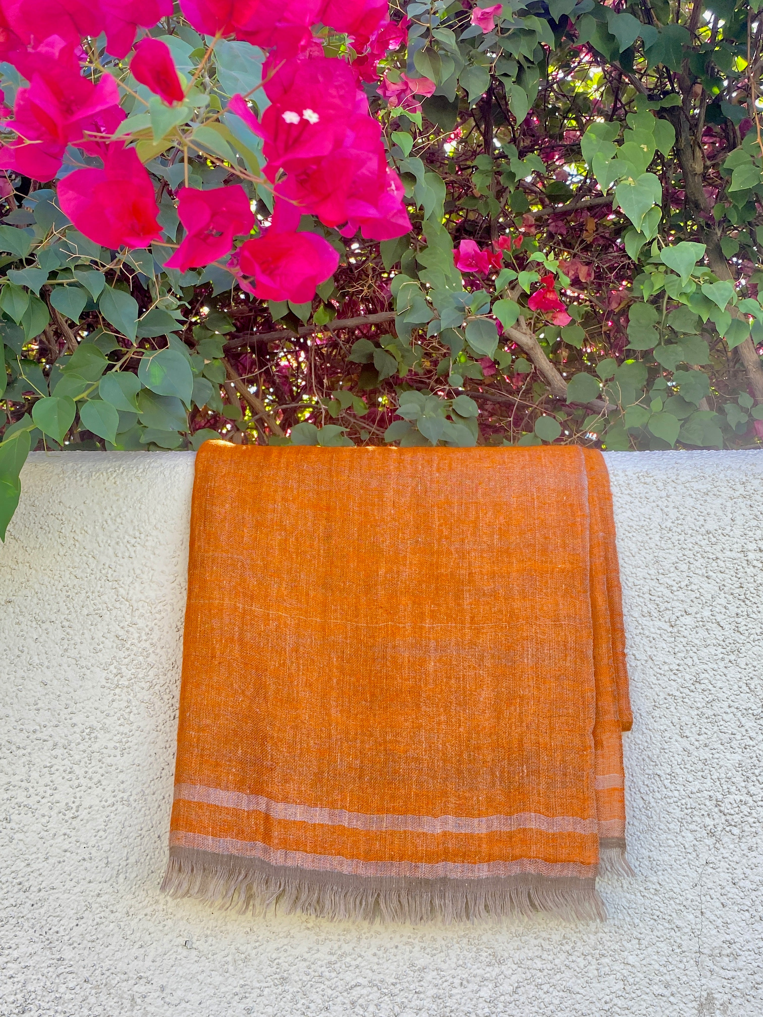 Fantastic Orange Metallic Pashmina Kashmiri Shawl