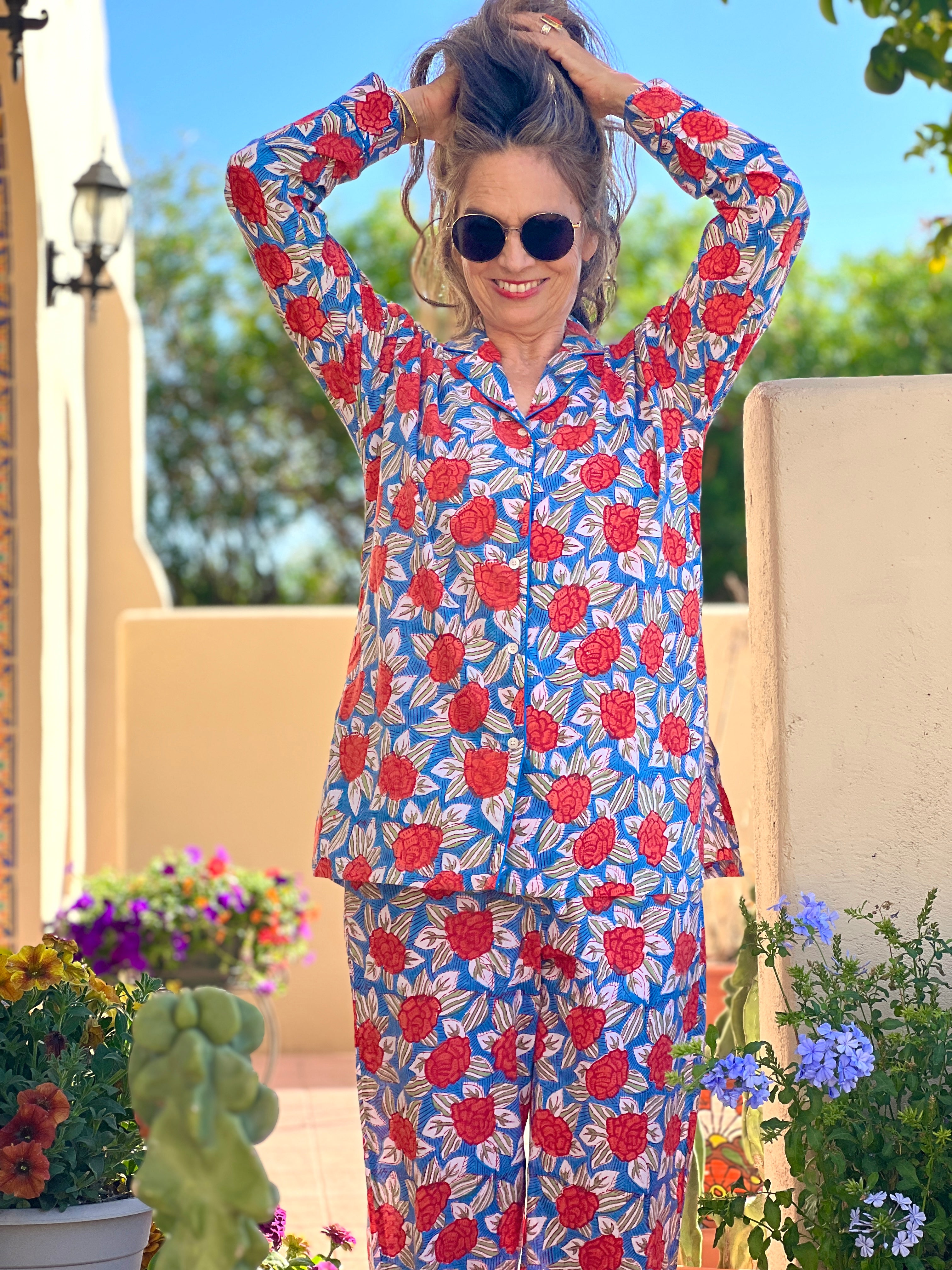 Marie Floral Cotton Pajama Long Sleeves STORE CREDIT EXCHANGE ONLY
