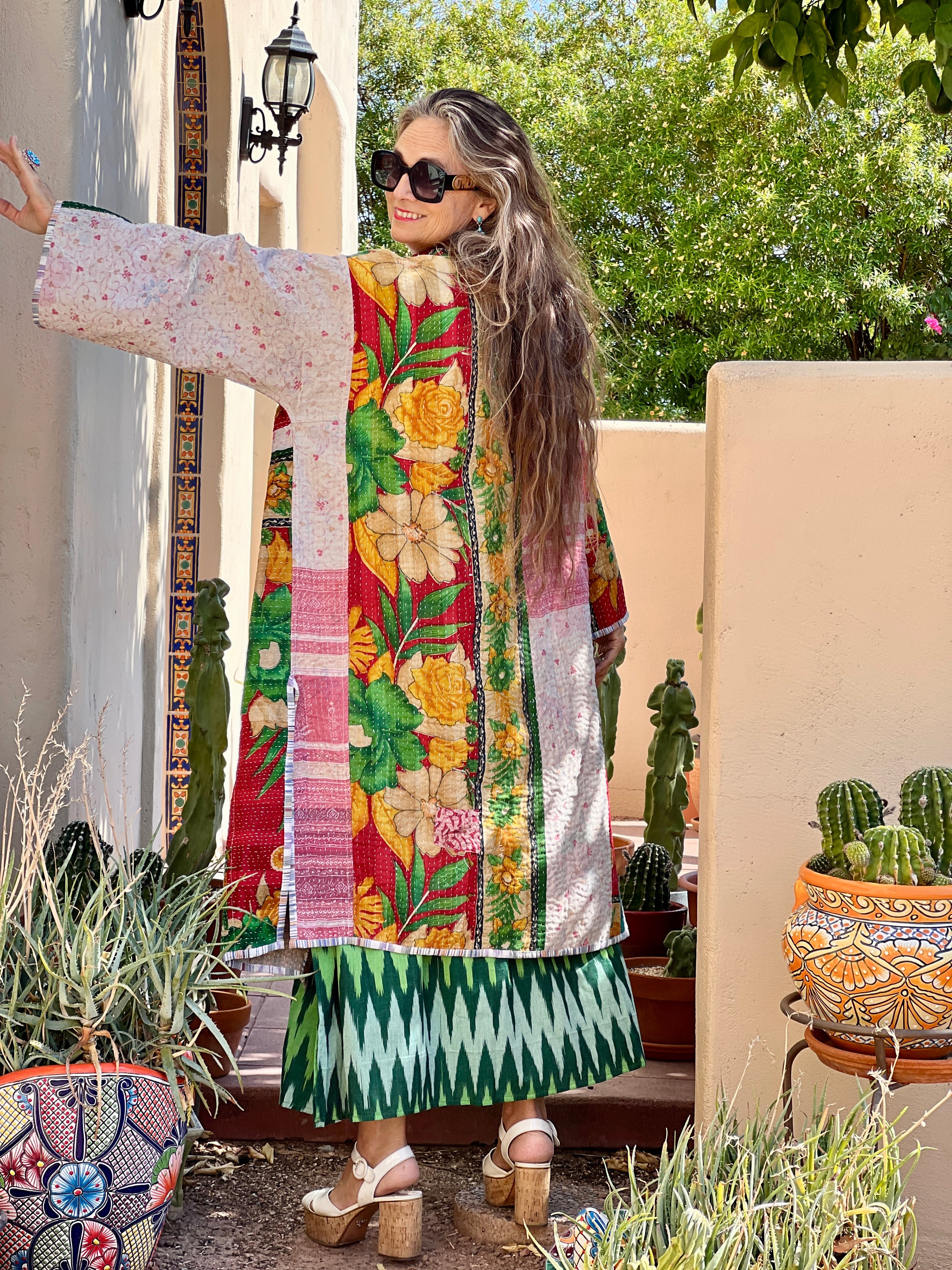 Awena Cotton quilted vintage kantha coat ONE OF A KIND