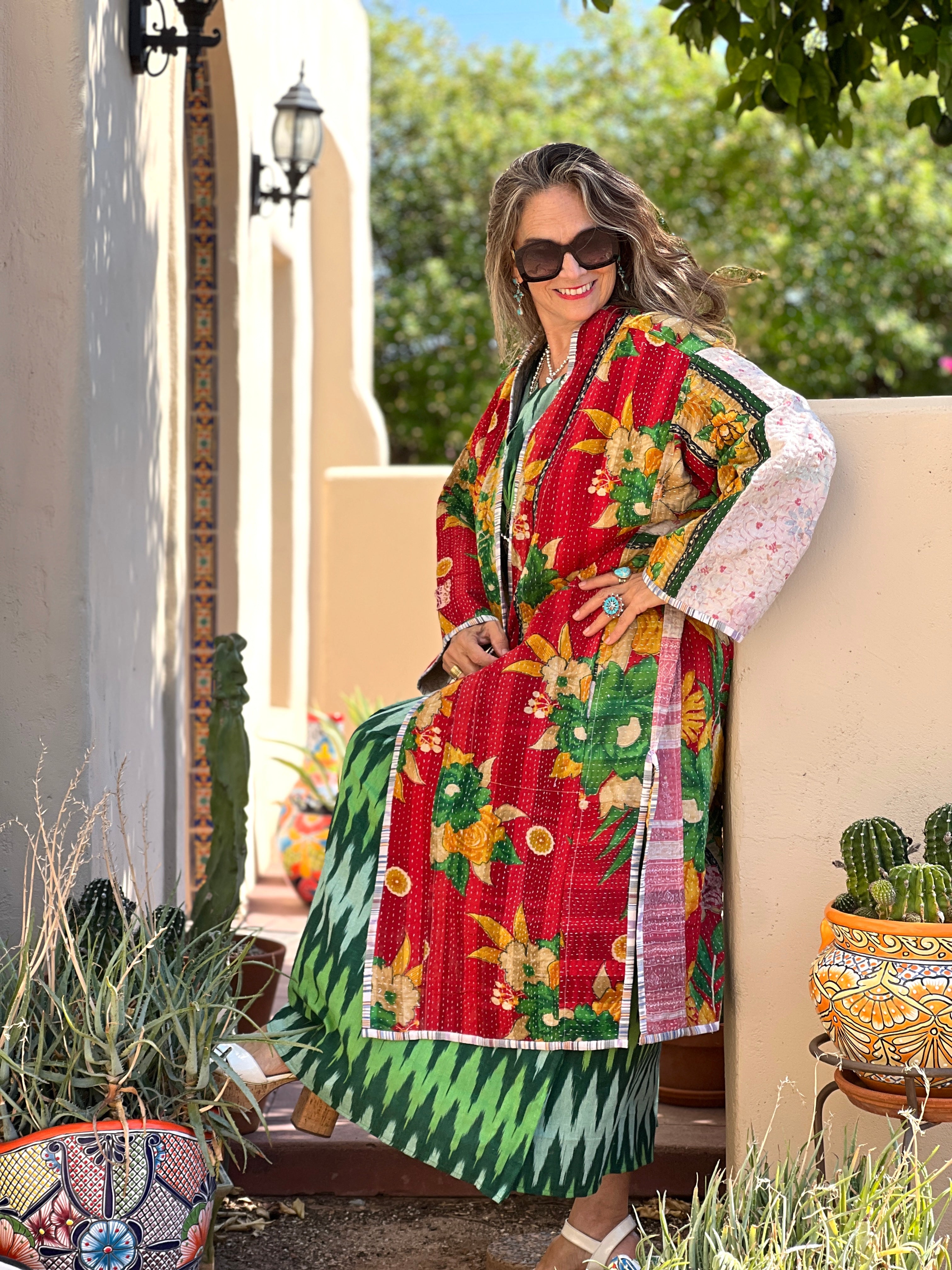 Awena Cotton quilted vintage kantha coat ONE OF A KIND