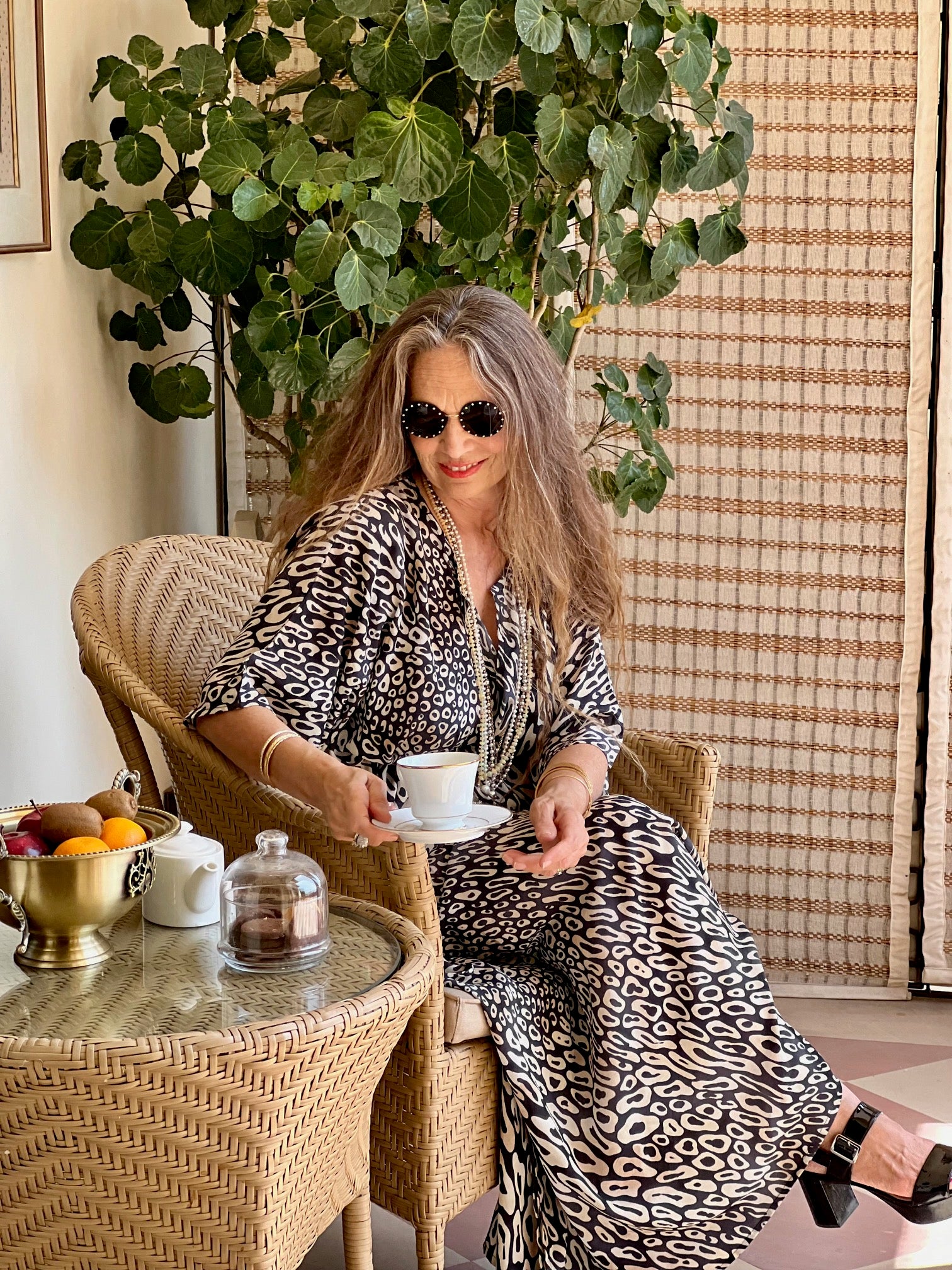 Leopardo Italian Silk Maxi Kaftan Dress