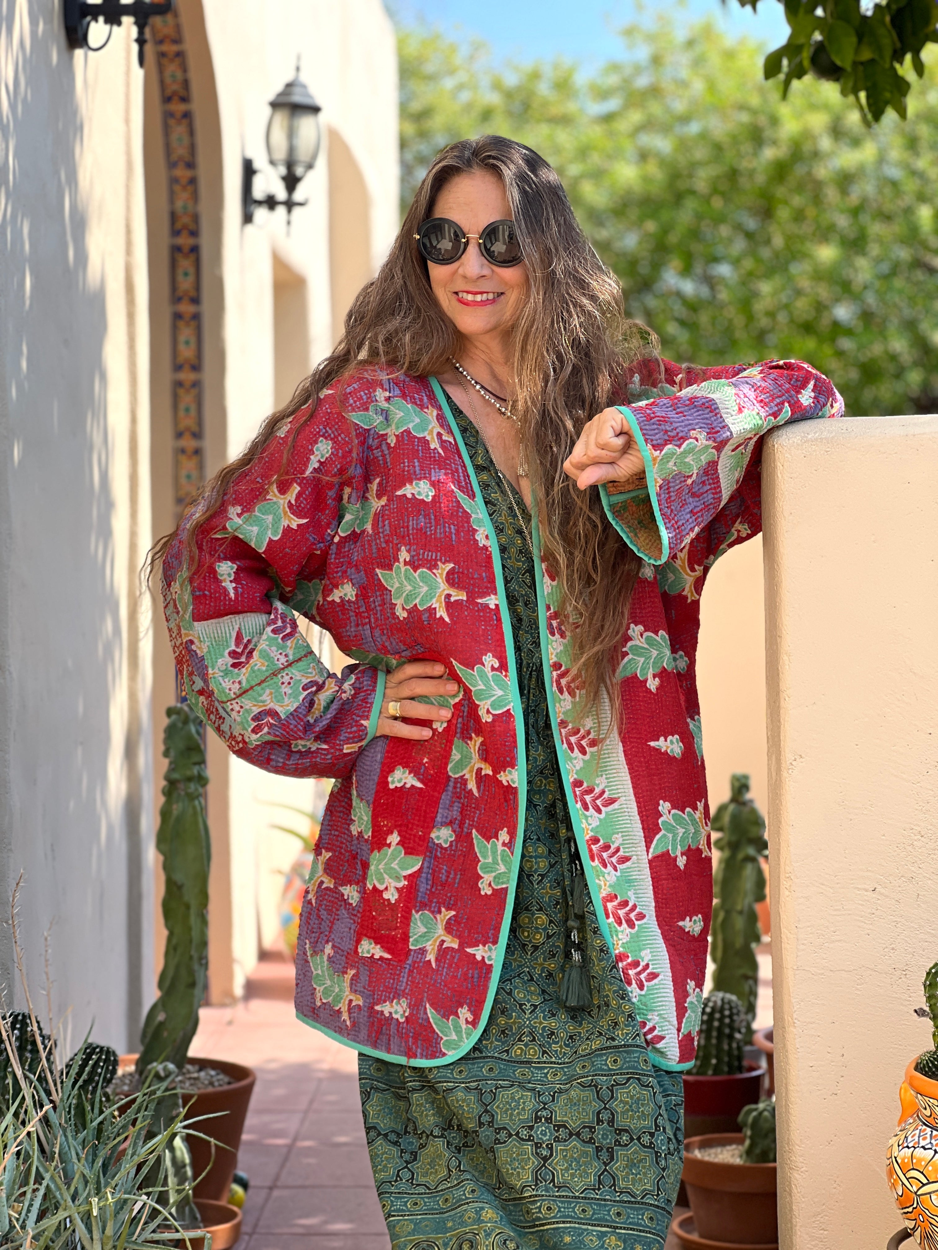 Pamban Kantha Quilted Cotton Jacket Reversible