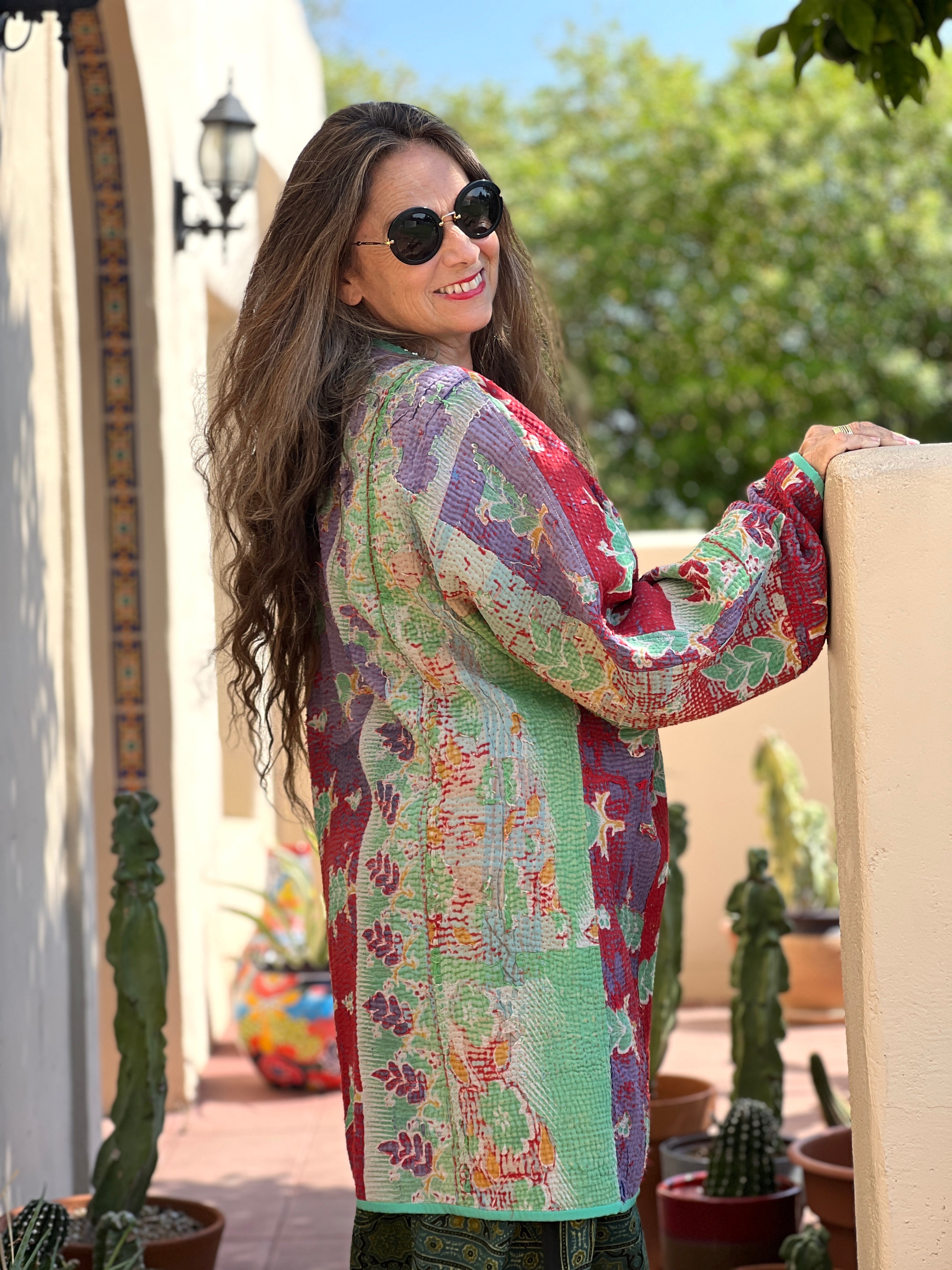 Pamban Kantha Quilted Cotton Jacket Reversible