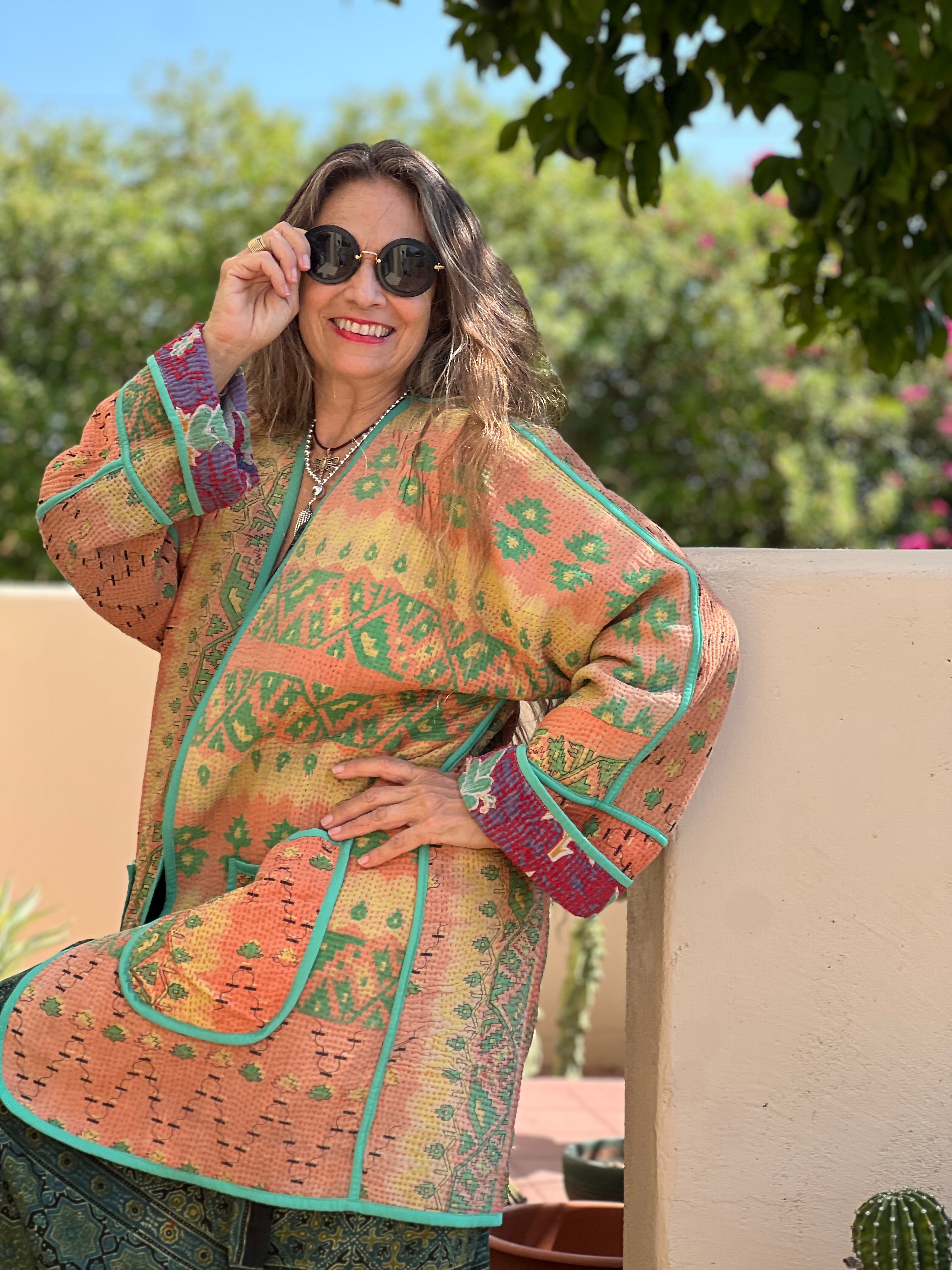 Pamban Kantha Quilted Cotton Jacket Reversible