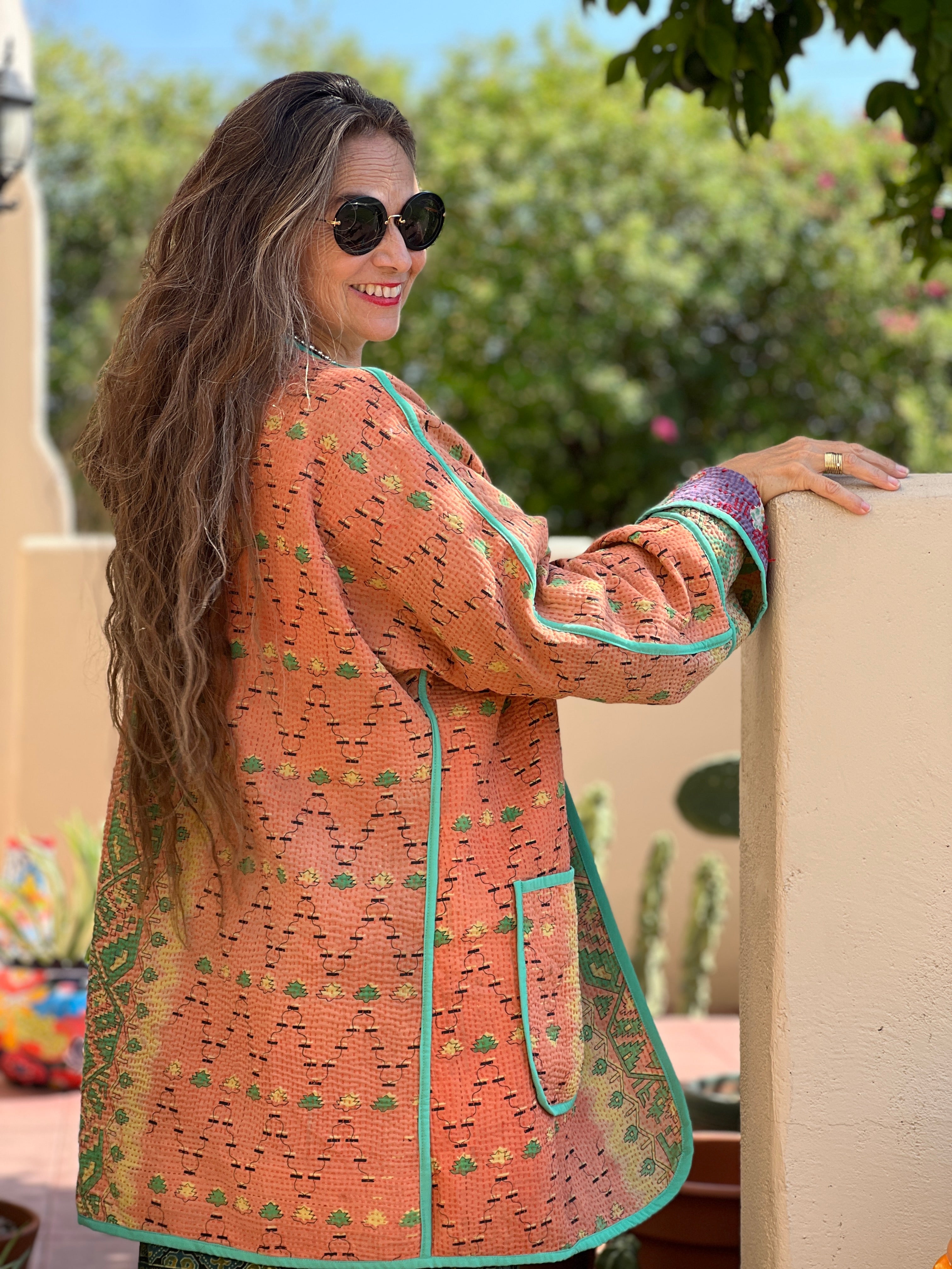 Pamban Kantha Quilted Cotton Jacket Reversible