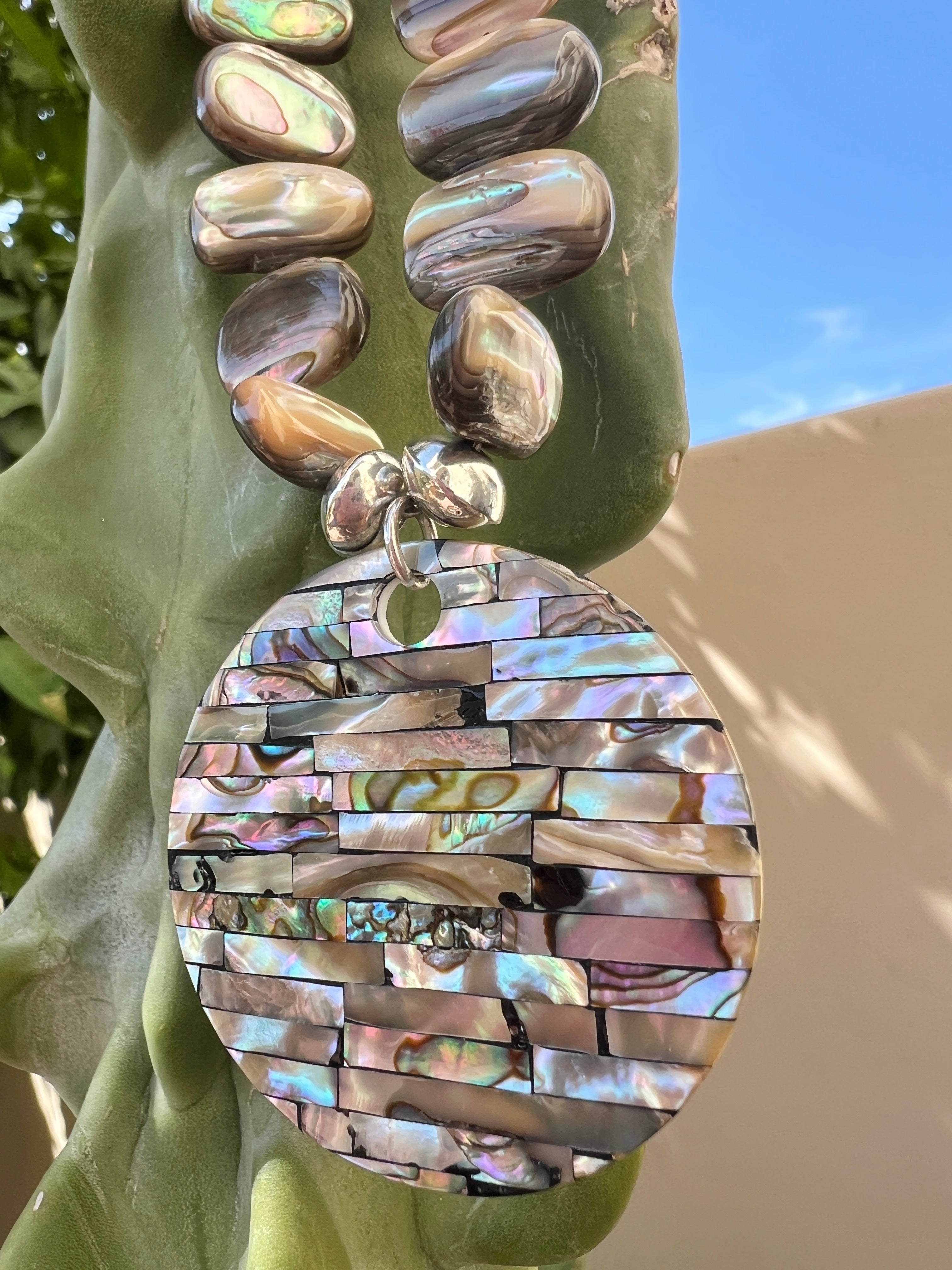 Abalone Shell Pendant and Necklace Santo Domingo