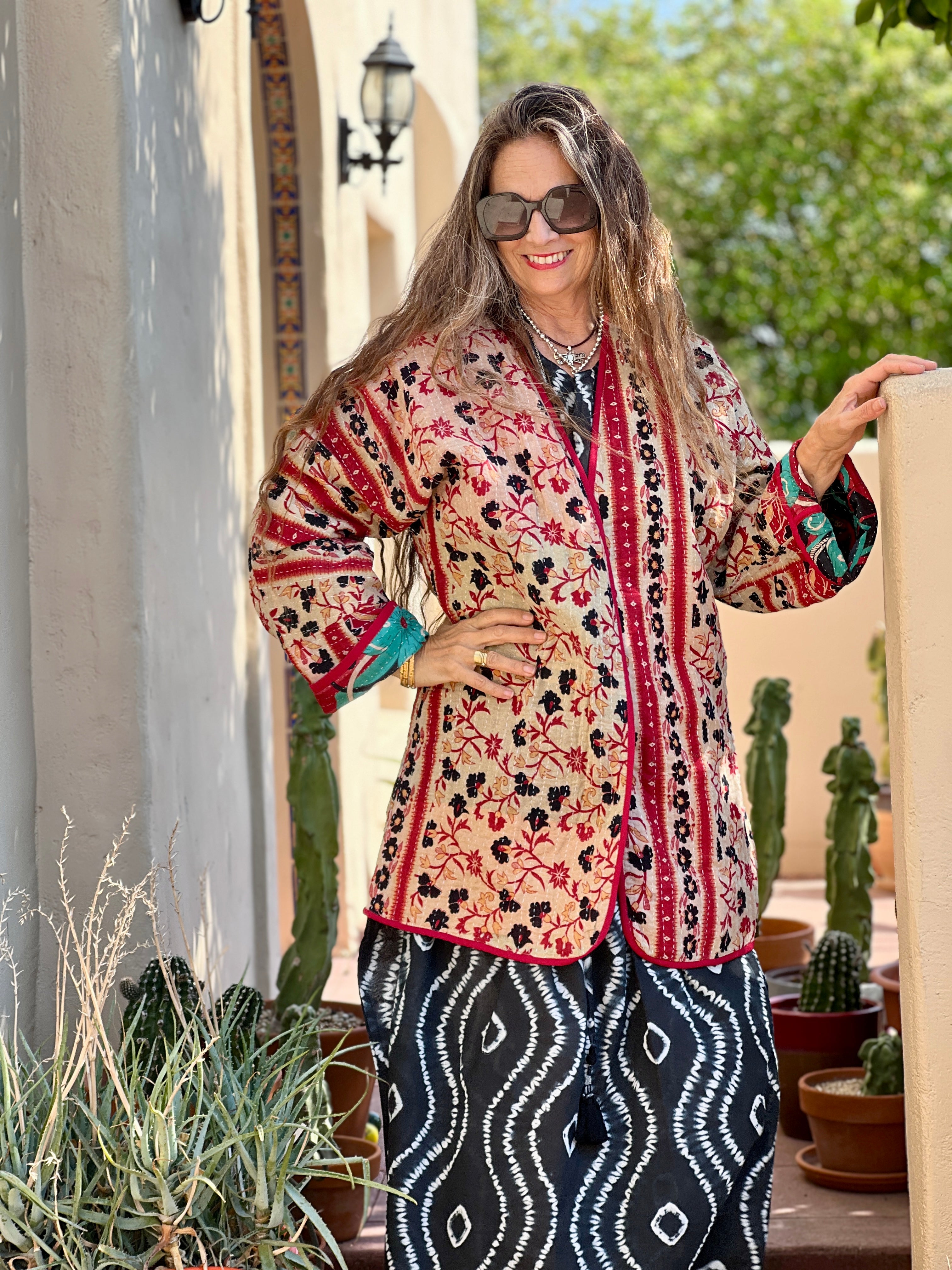 Benaulim Kantha Quilted Cotton Jacket Reversible