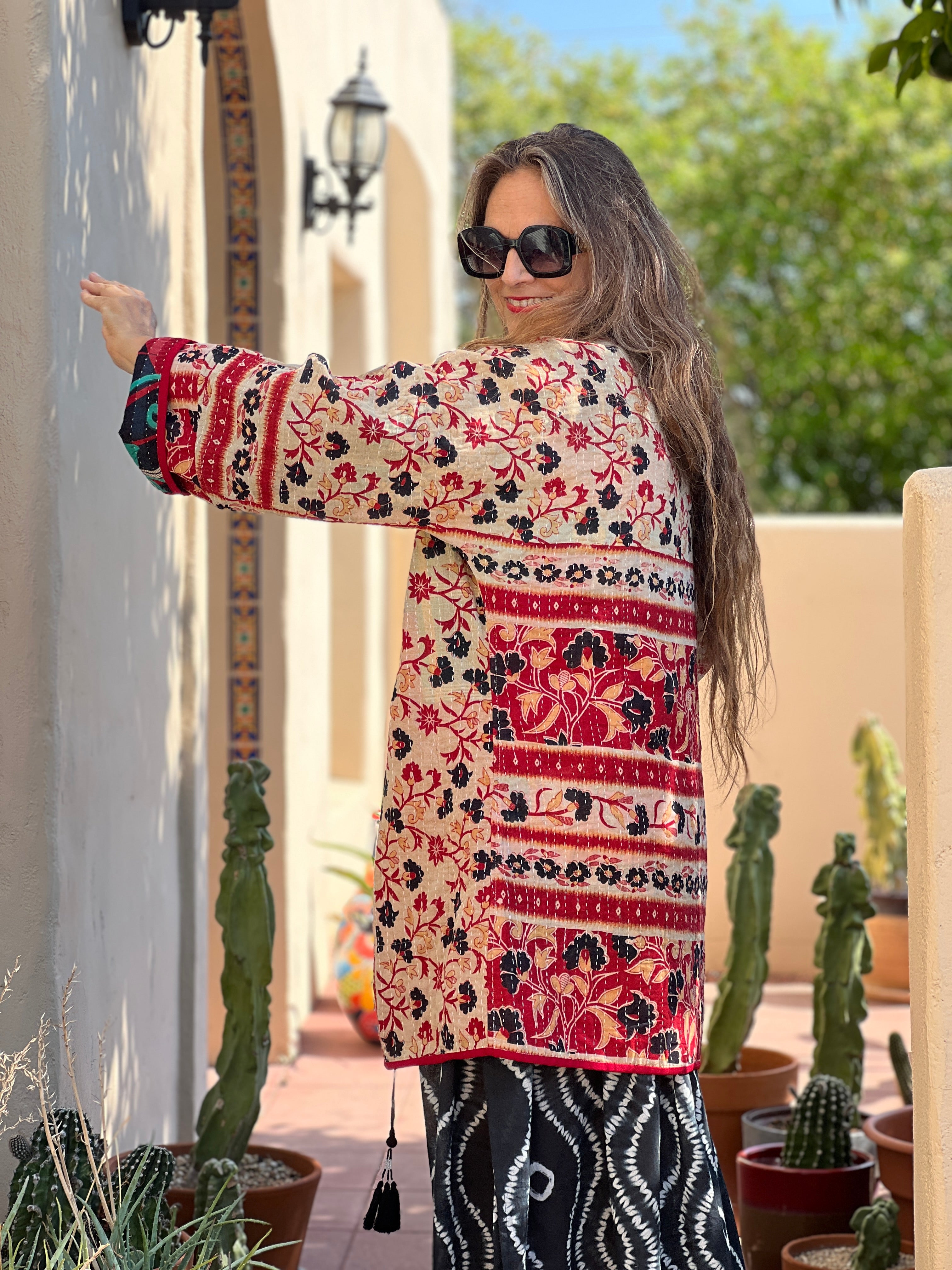 Benaulim Kantha Quilted Cotton Jacket Reversible