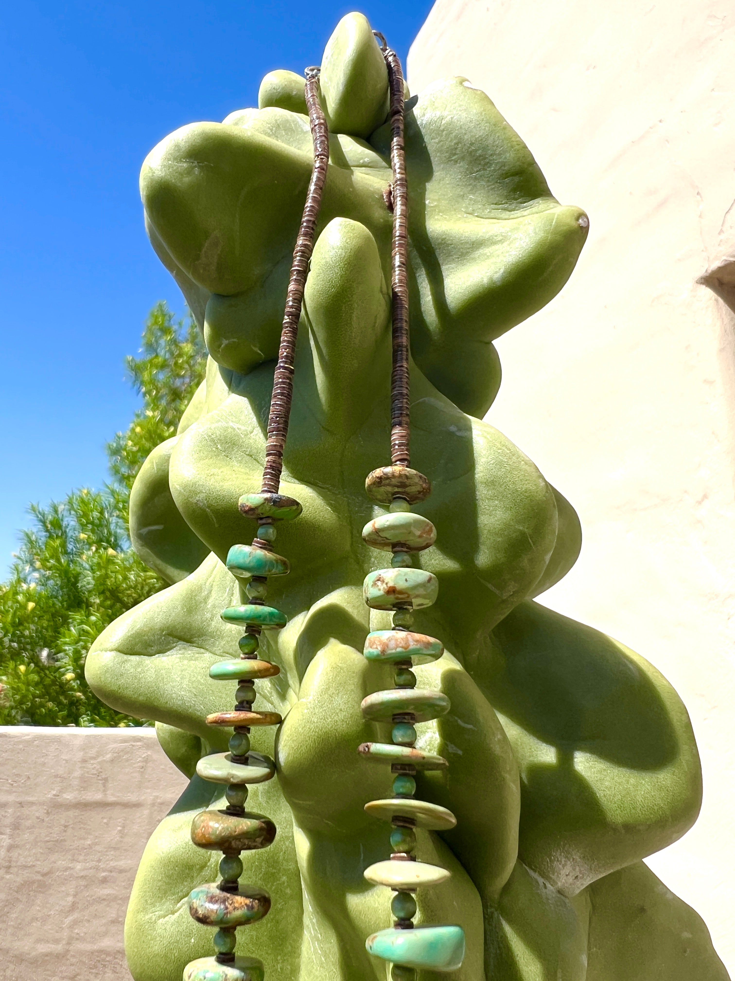 Vintage Rare Fox Green Turquoise Necklace