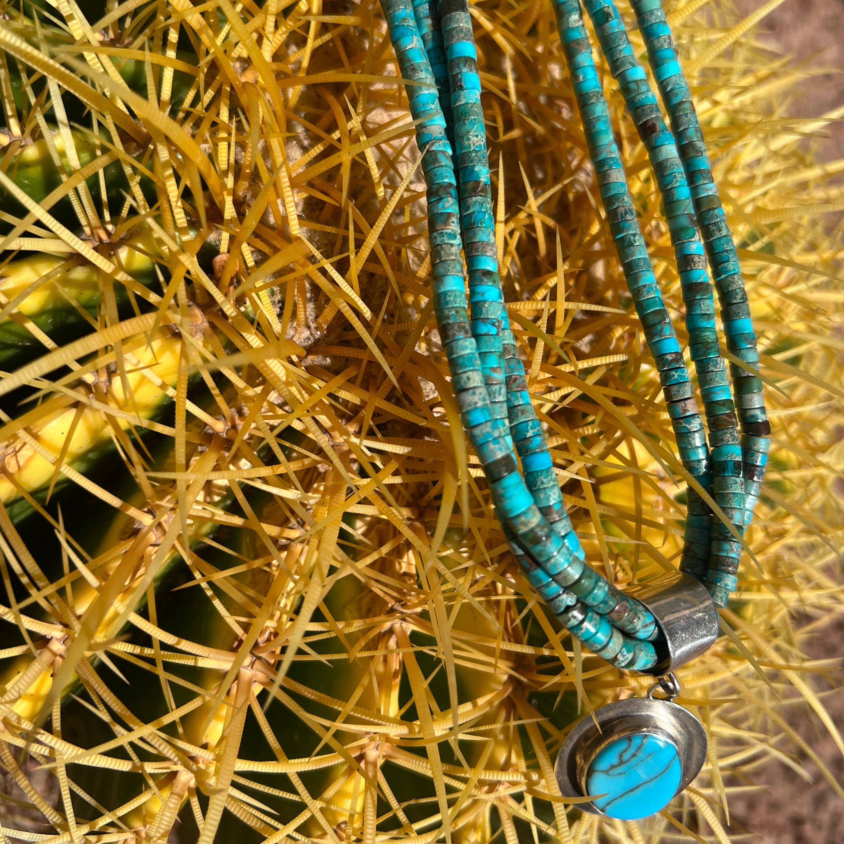 Kingman and Royston Turquoise Heishi Style Necklace