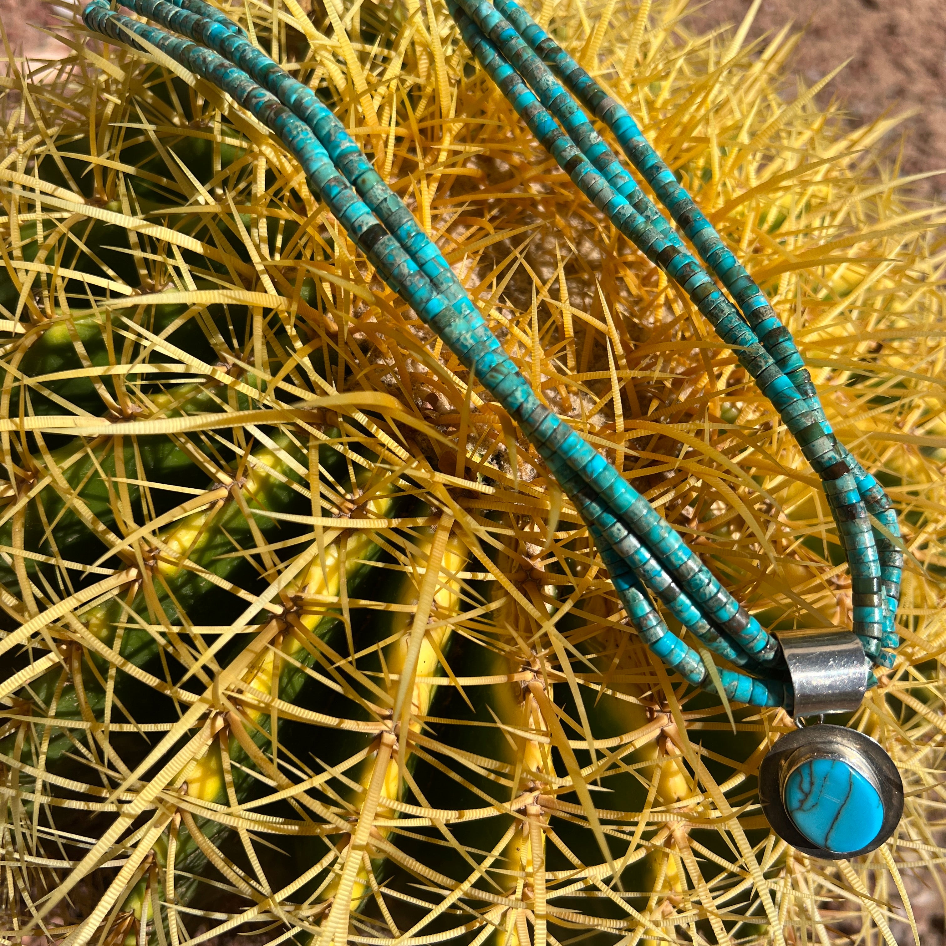 Kingman and Royston Turquoise Heishi Style Necklace