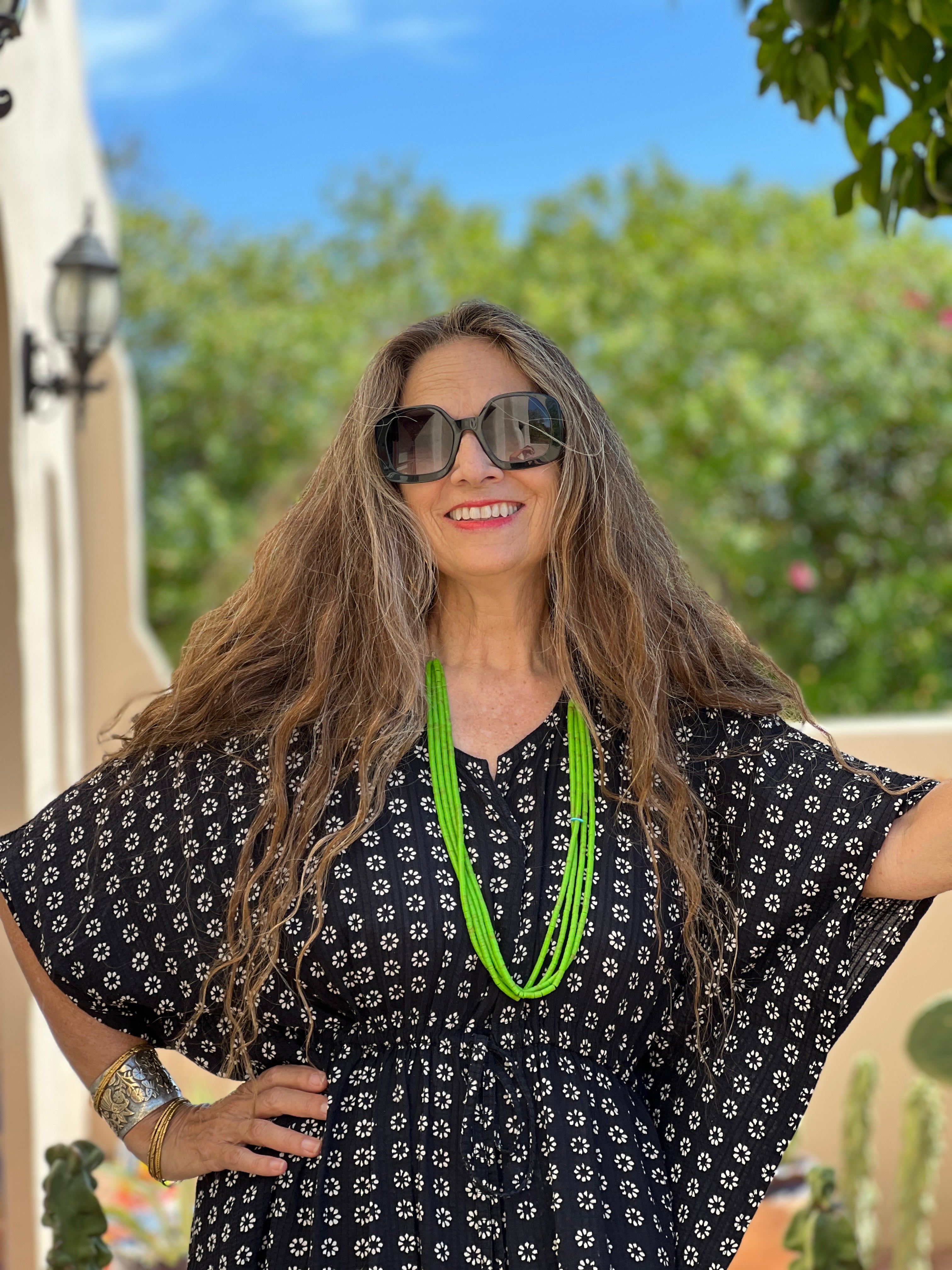 Gaspeite Heishi Style Necklace Santo Domingo
