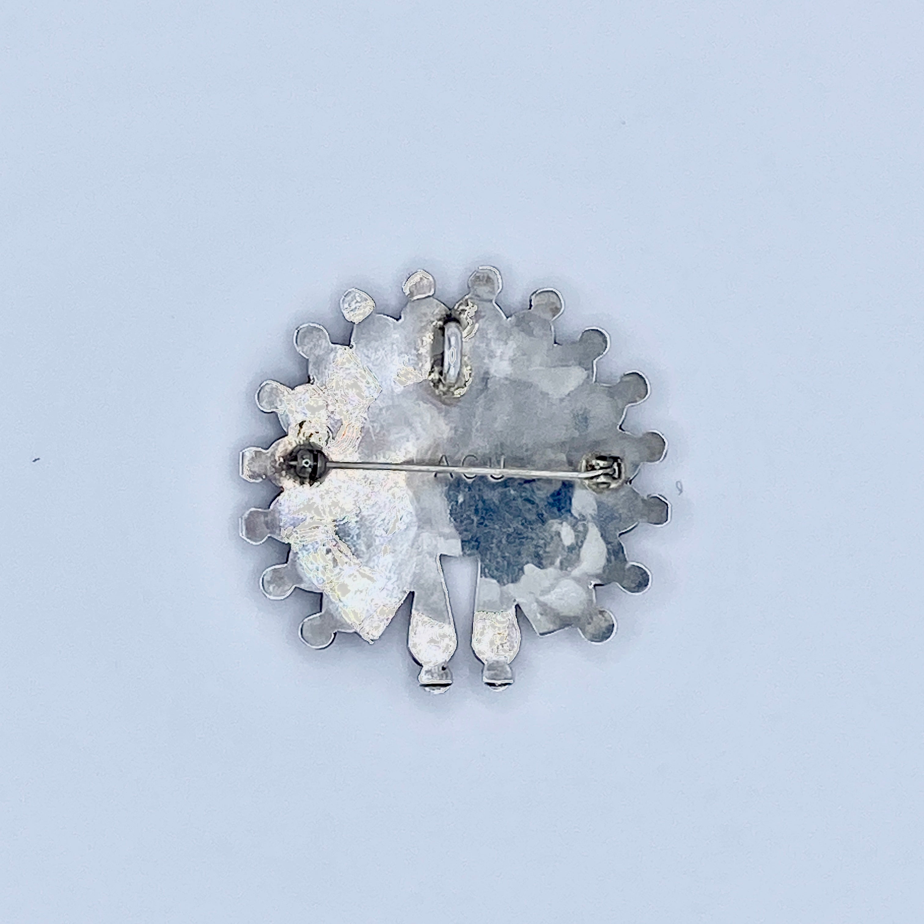 Zuni Black Onyx and Mother of Pearl Sun God Pin/Pendant ONE AVAILABLE