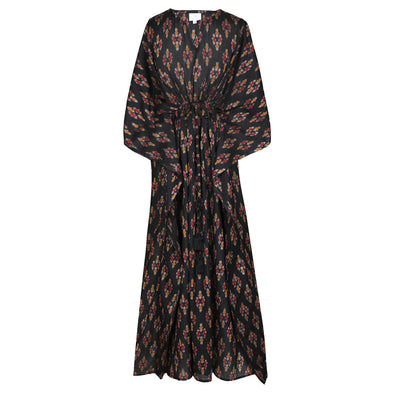 Maracanda Handwoven Cotton Ikat Maxi Kaftan Dress Store Credit