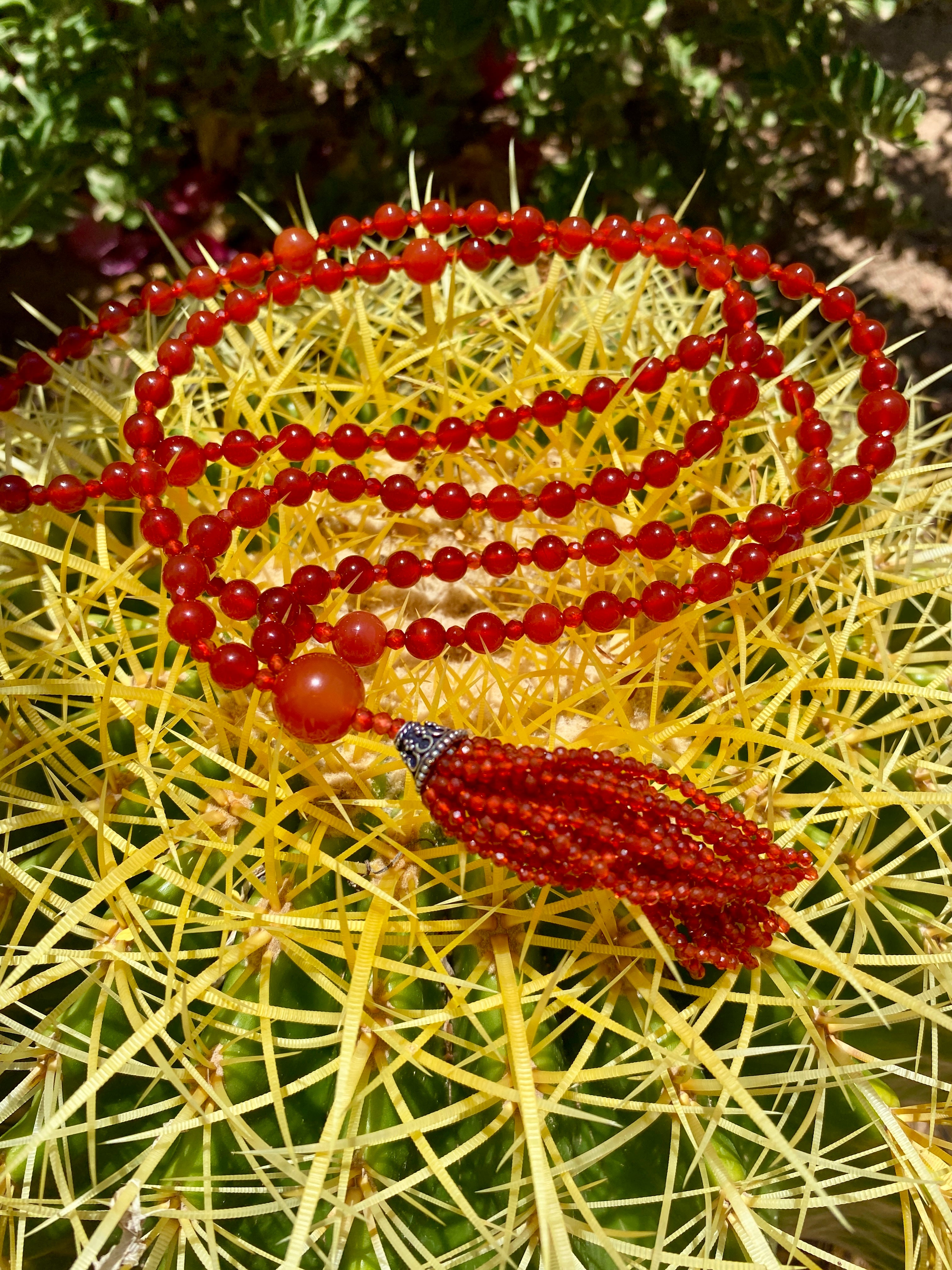Semi Precious Carnelian Mala Necklace