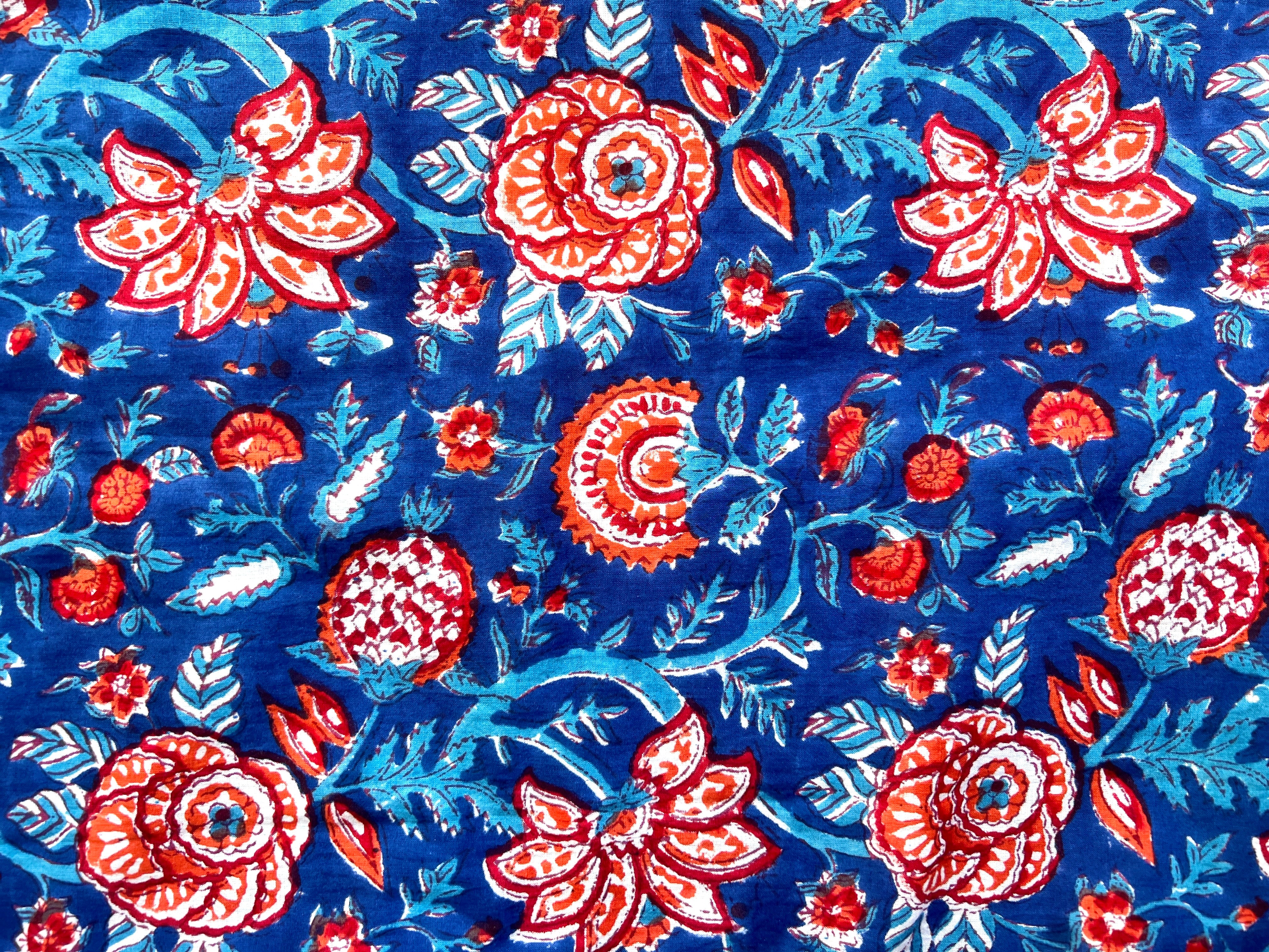 Bengaluru Blue Cotton Floral Pajamas Store Credit