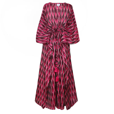 Patna Pink Mercerized Cotton Ikat Maxi