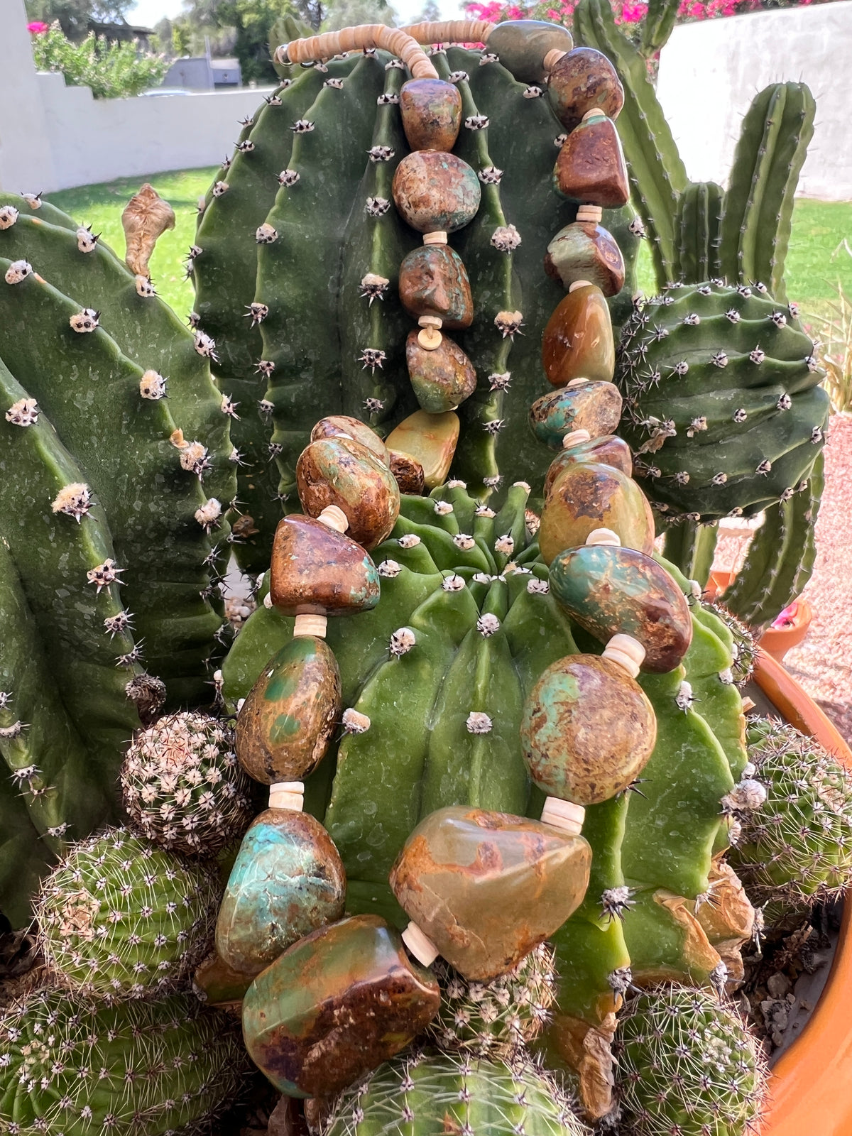 Chunky Royston Turquoise Nugget Necklace Santo Domingo
