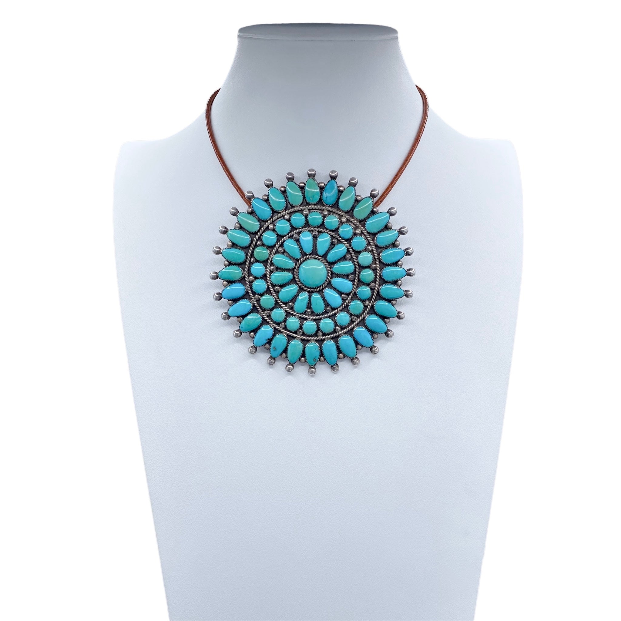 Royston Turquoise Vintage Zuni Pin/Pendant ONE OF A KIND