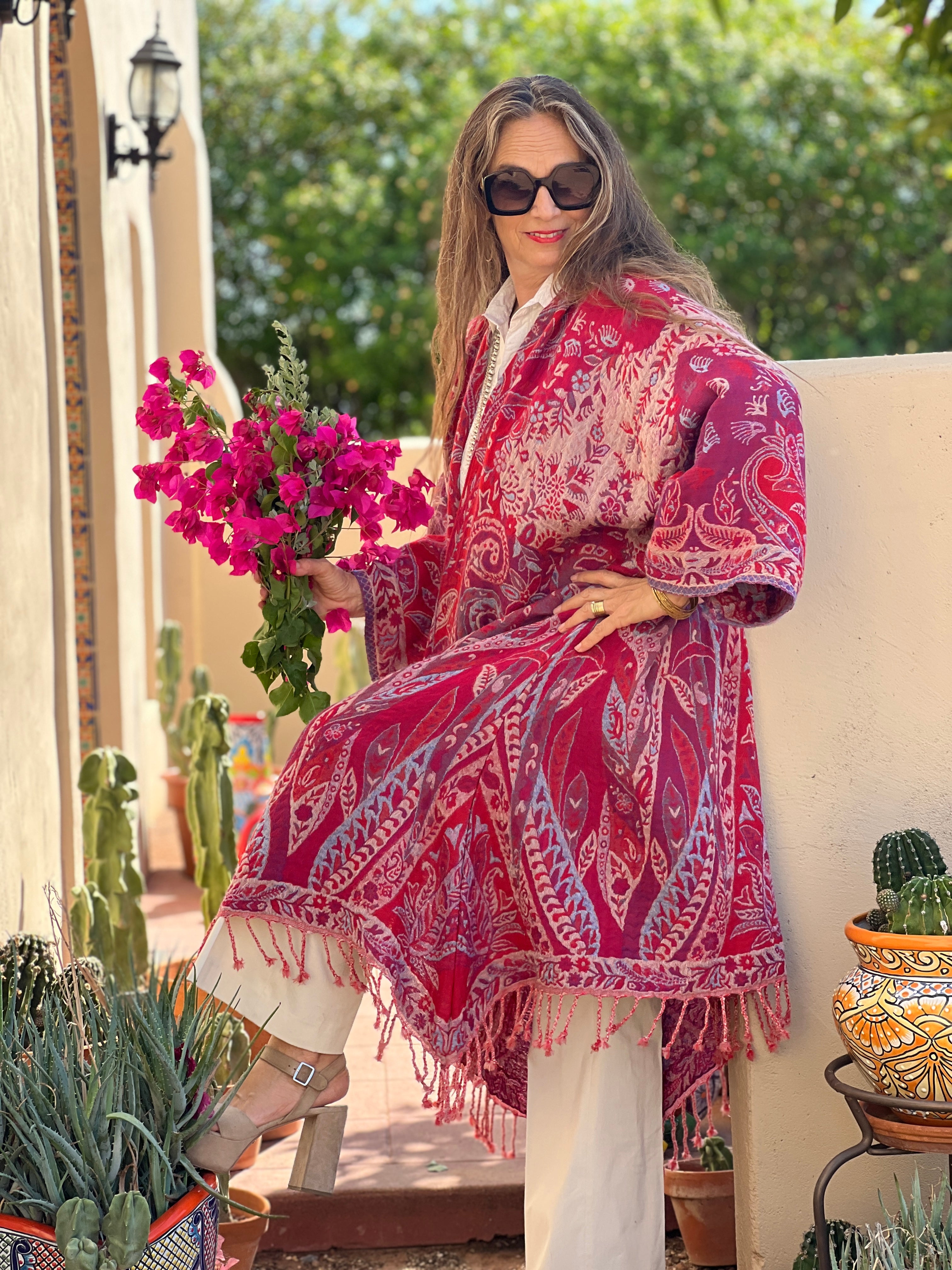 Scarlet Pimpernel Paisley Boiled Wool Kimono Coat Store Credit Only