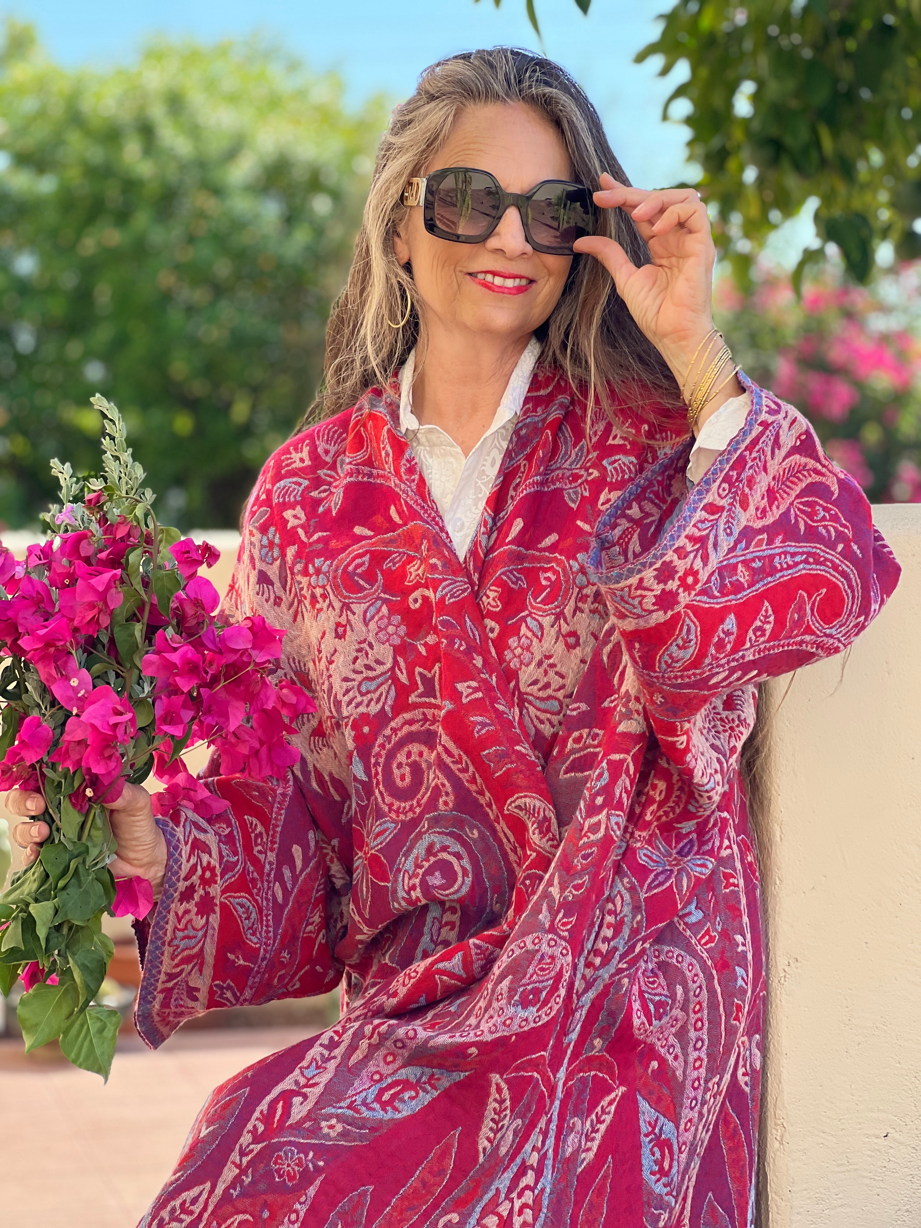 Scarlet Pimpernel Paisley Boiled Wool Kimono Coat Store Credit Only