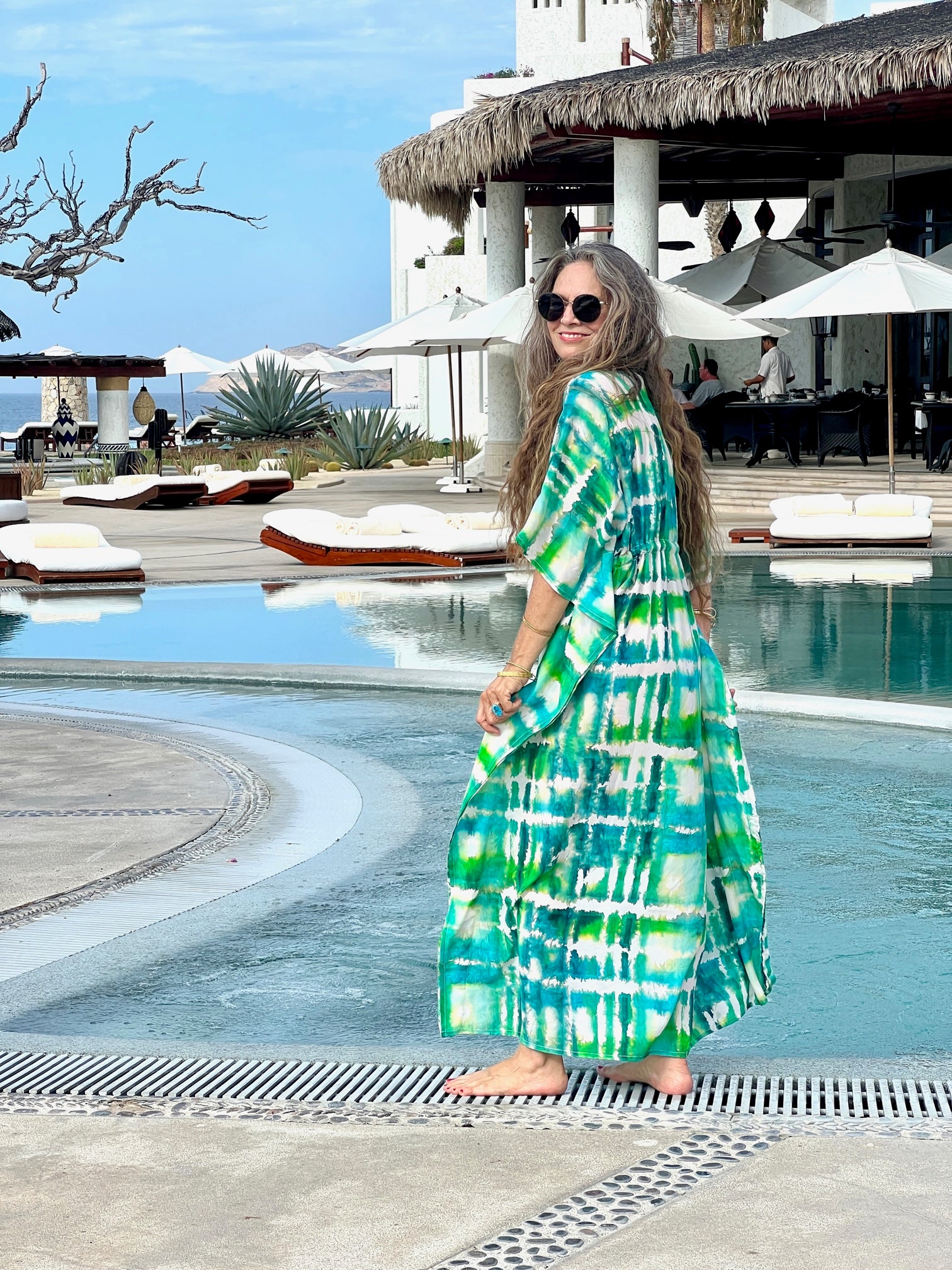 Italian Silk Serenity Maxi Kaftan Dress