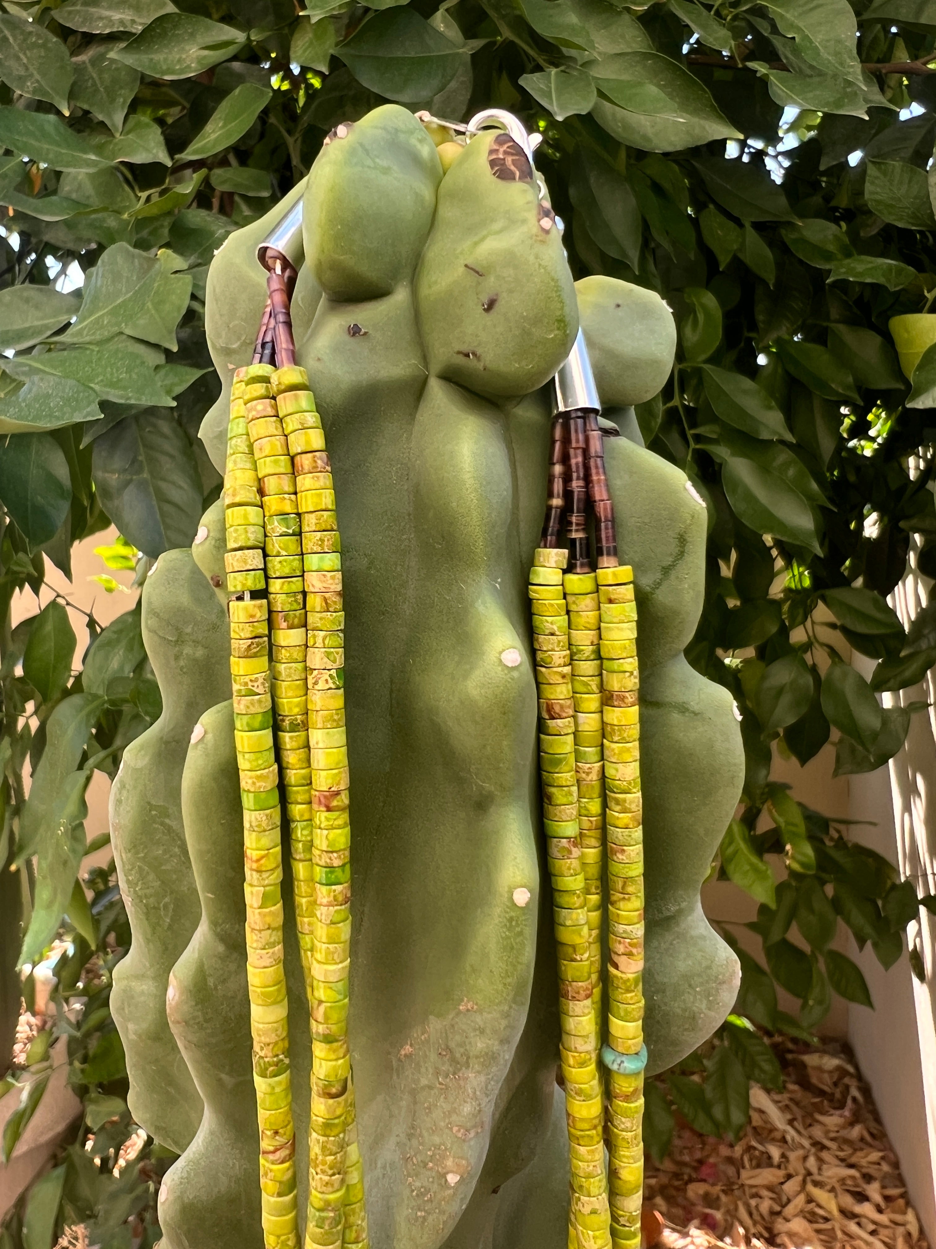 Gaspeite and Heishi Santo Domingo Necklace