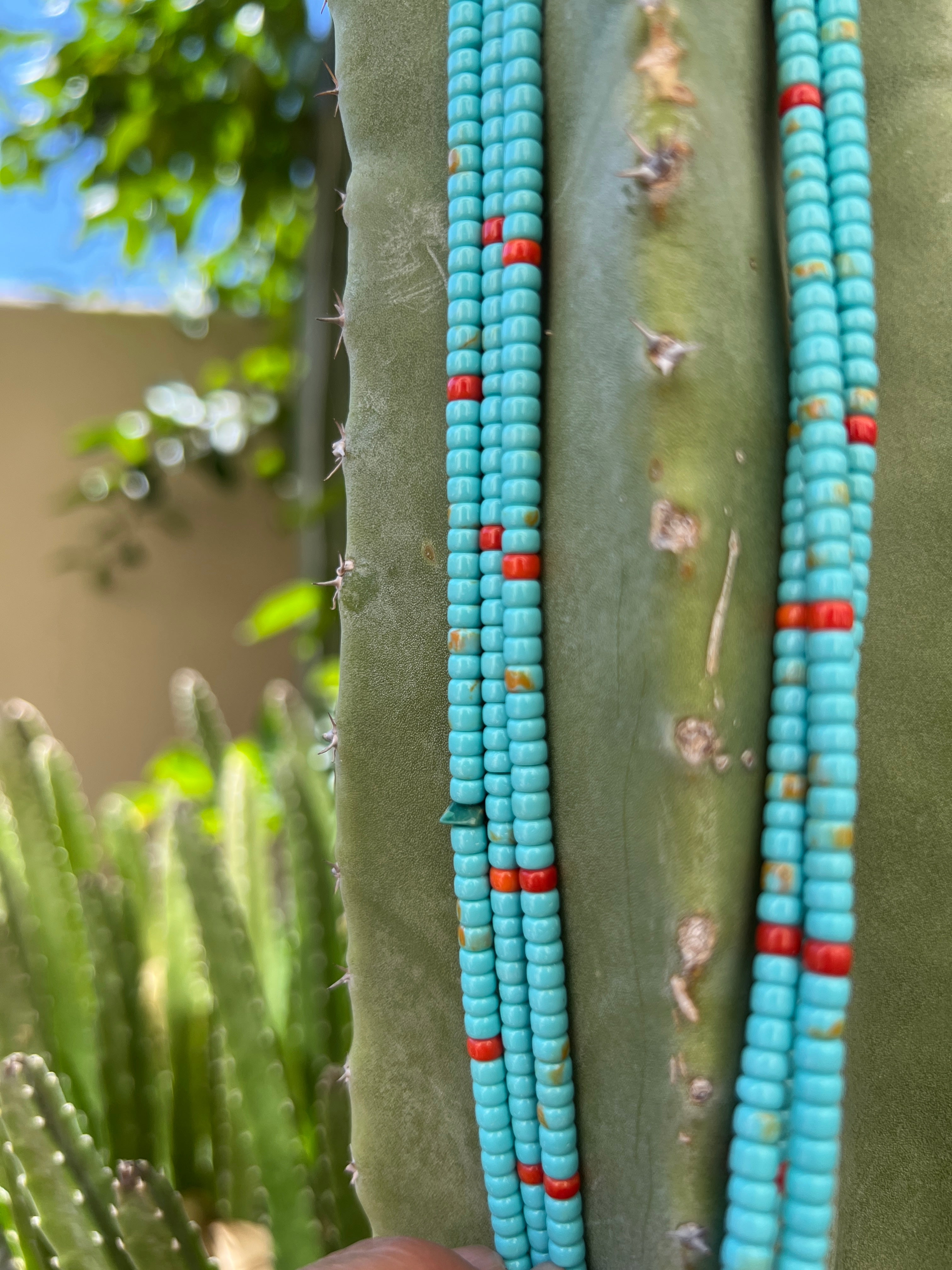 Turquoise, Coral, and Heishi Santo Domingo Necklace