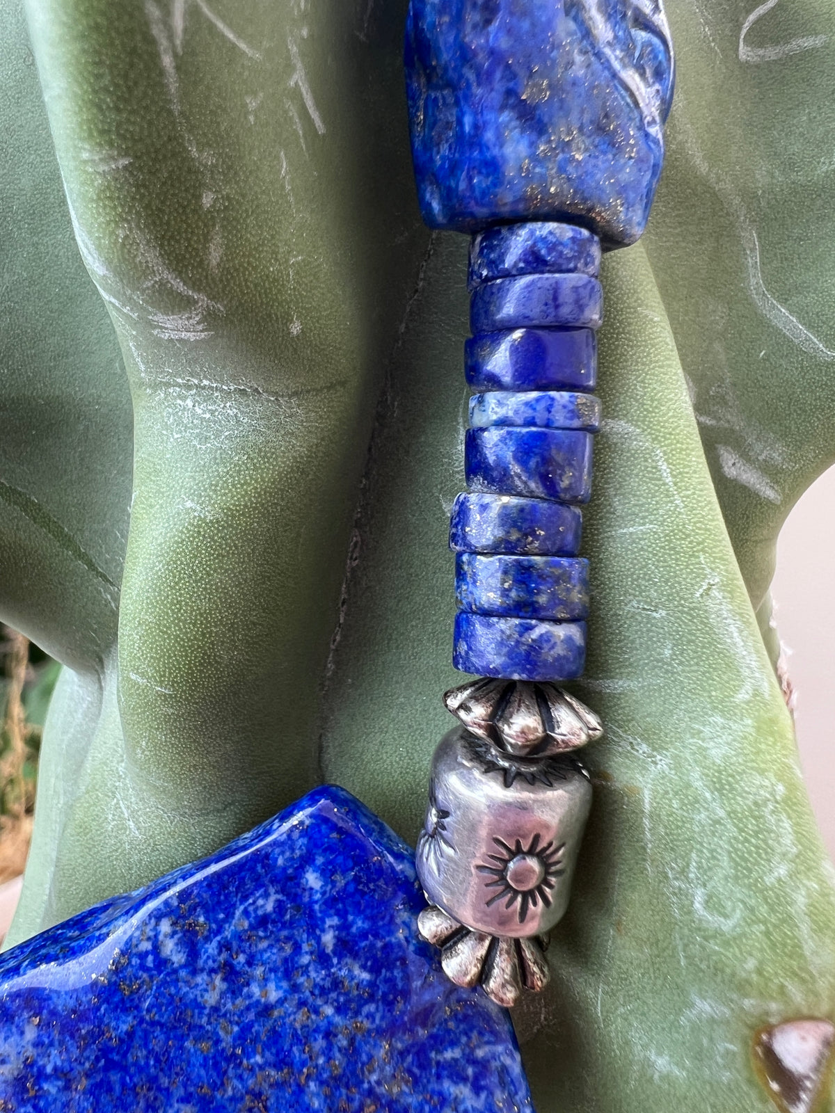 Chunky Lapis with Silver Necklace Santo Domingo