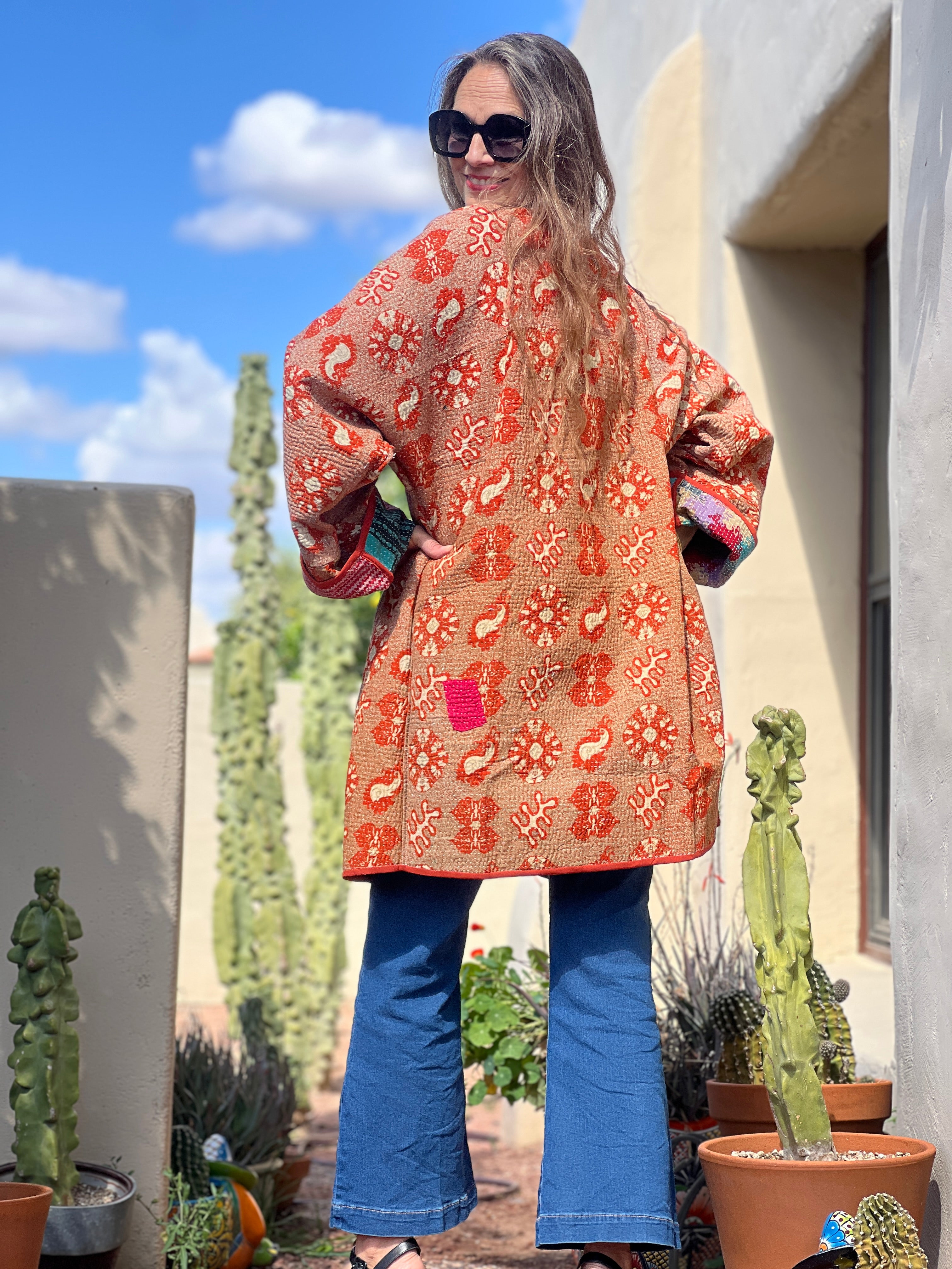 Khulna Floral Kantha Coat One of a Kind